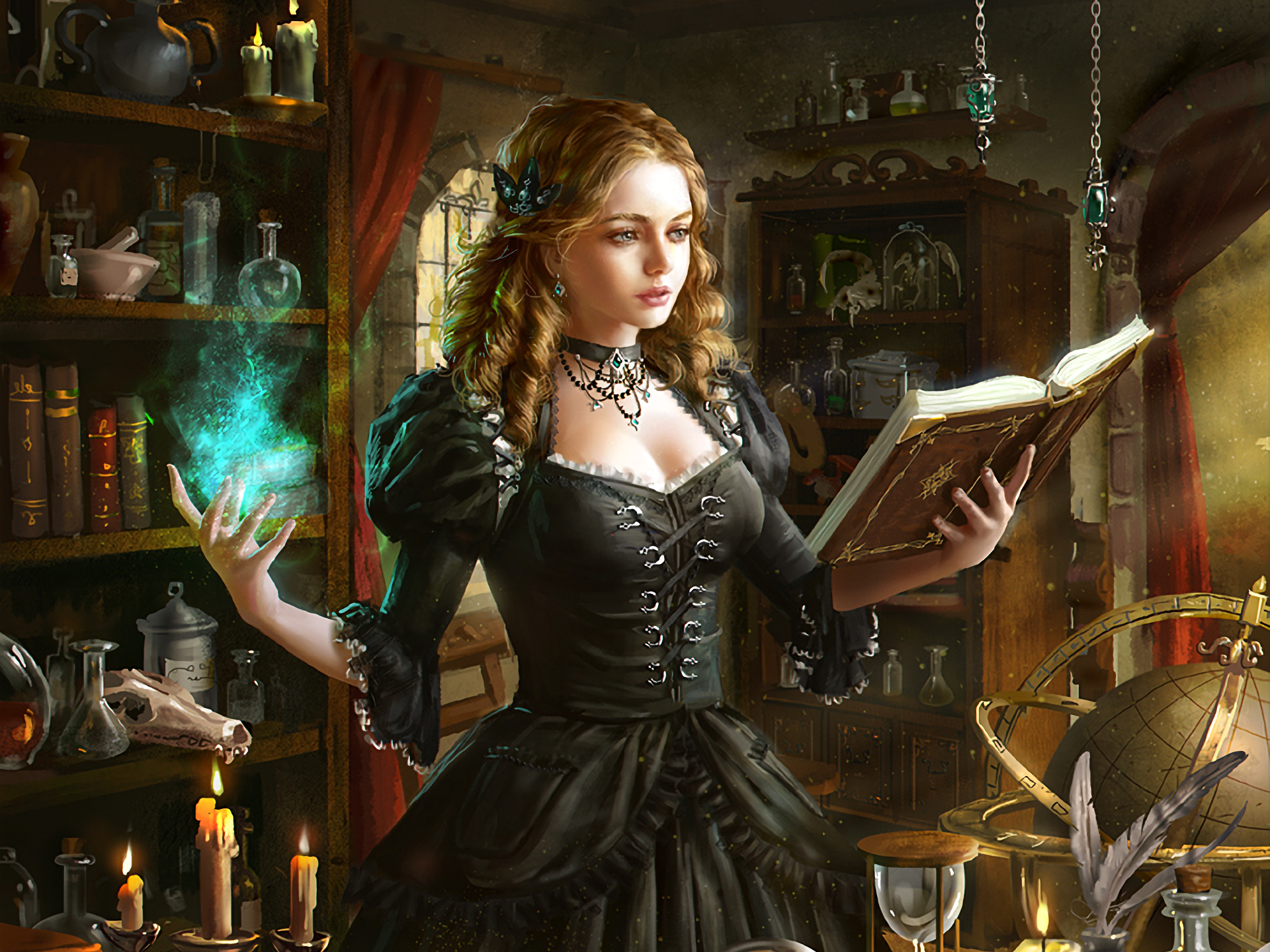 Fantasy Girl Legend Of The Cryptids Magic Sorceress Woman 1920x1440