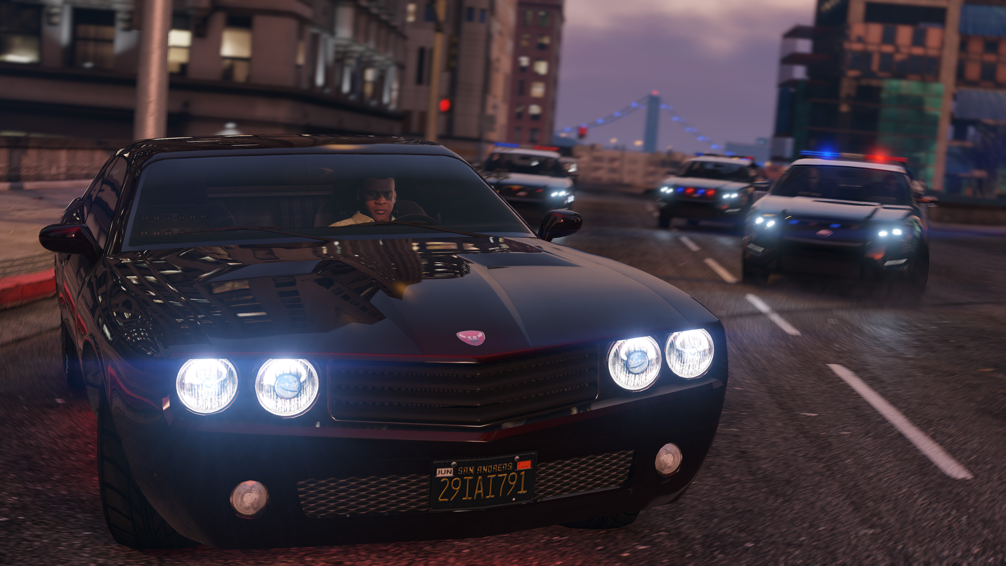Franklin Clinton Grand Theft Auto V Police Car 3840x2160