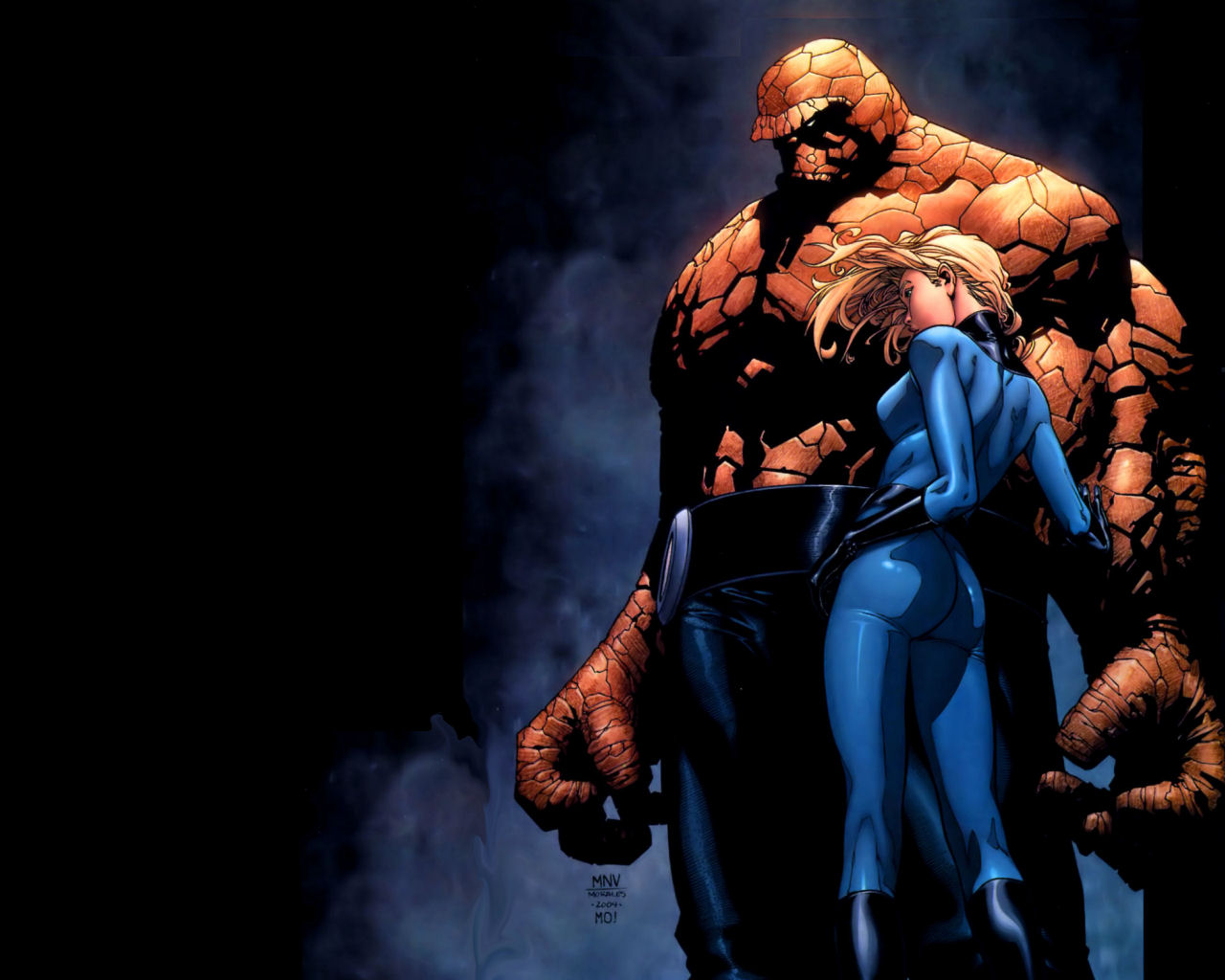 Invisible Woman Thing Marvel Comics 1280x1024
