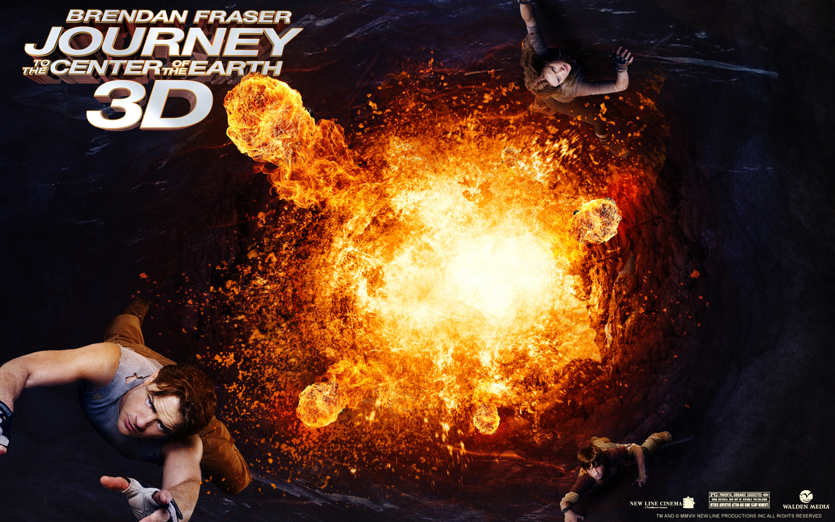 Brendan Fraser Fire Journey To The Center Of The Earth 1680x1050