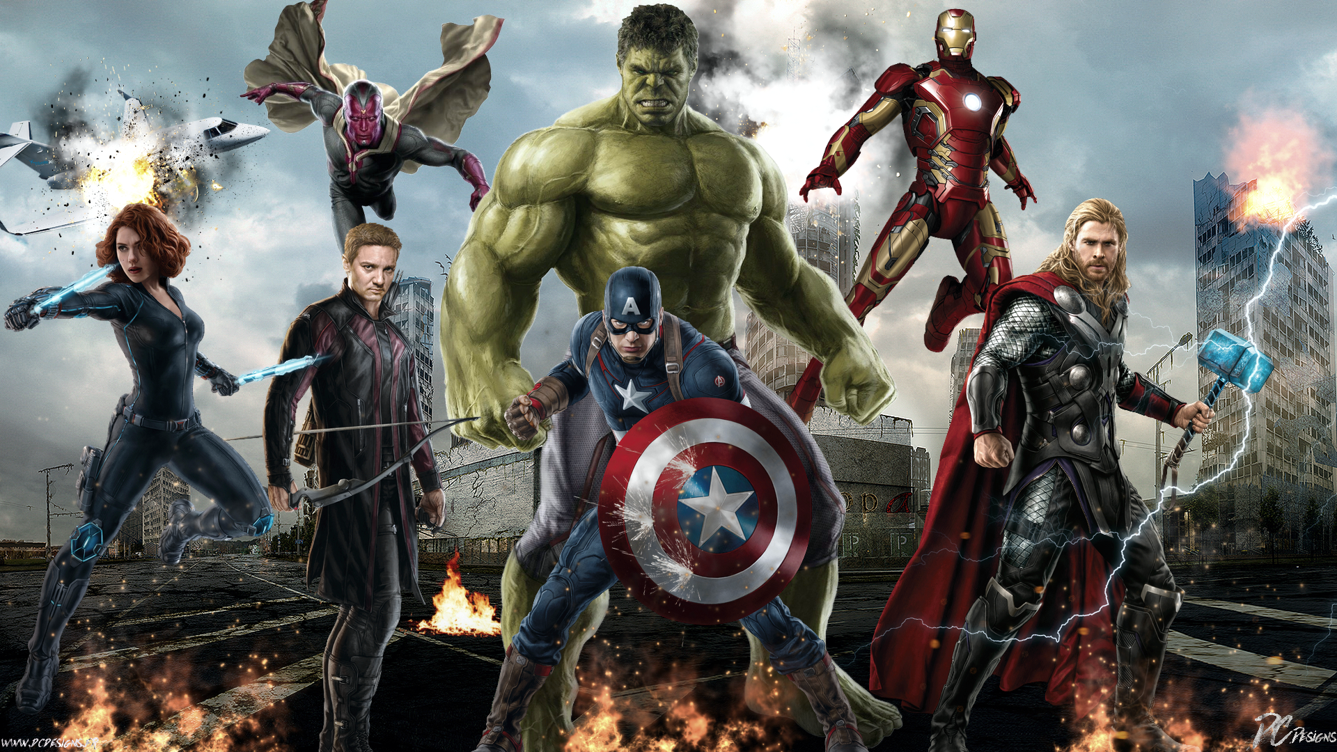 Avengers Avengers Age Of Ultron Black Widow Captain America Chris Evans Chris Hemsworth Fan Art Hawk 1920x1080