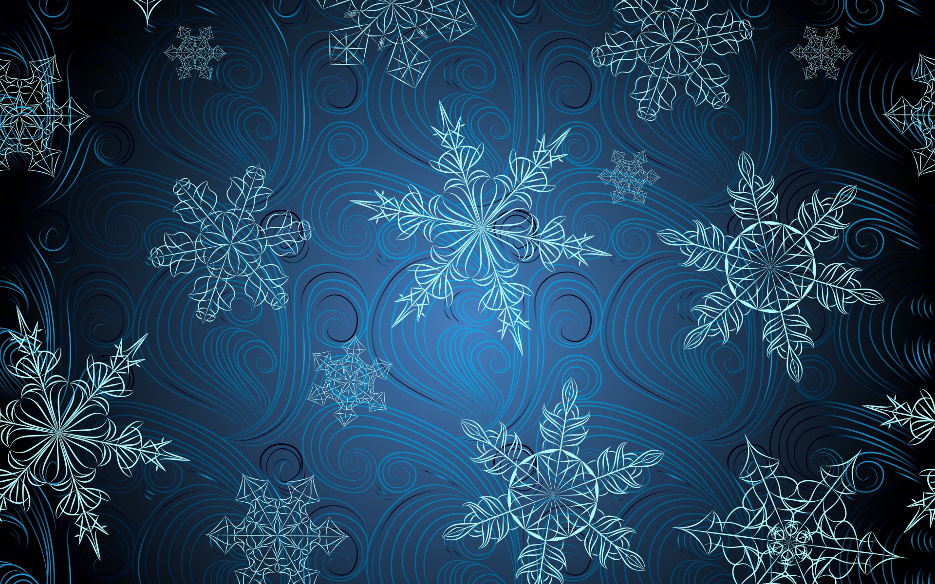 Artistic Blue Snowflake 1920x1200