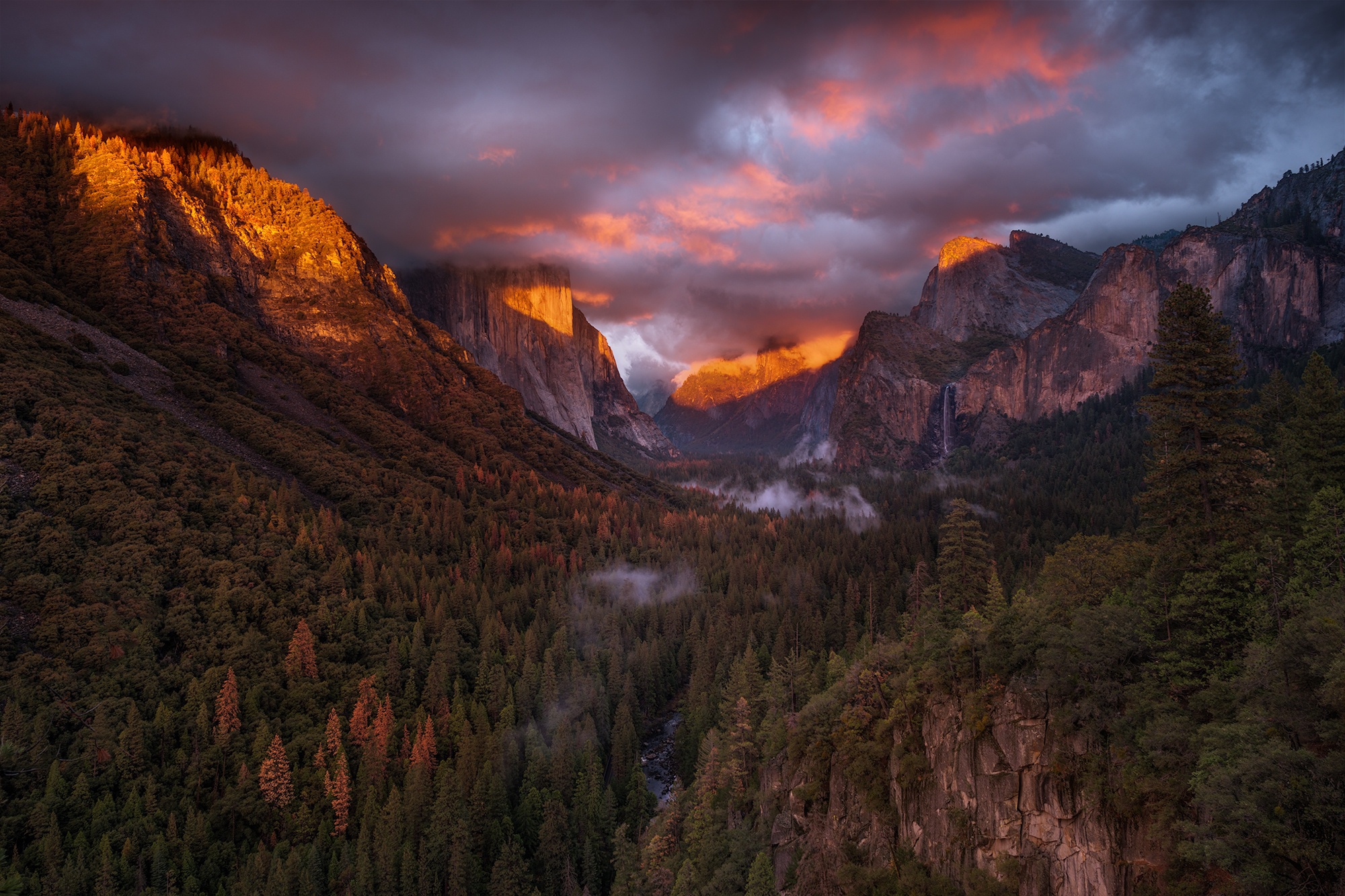 California Cliff Forest Landscape Mountain Nature Valley Yosemite National Park 2000x1333