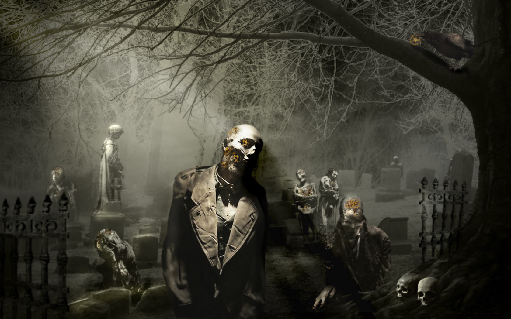 Dark Graveyard Zombie 1680x1050