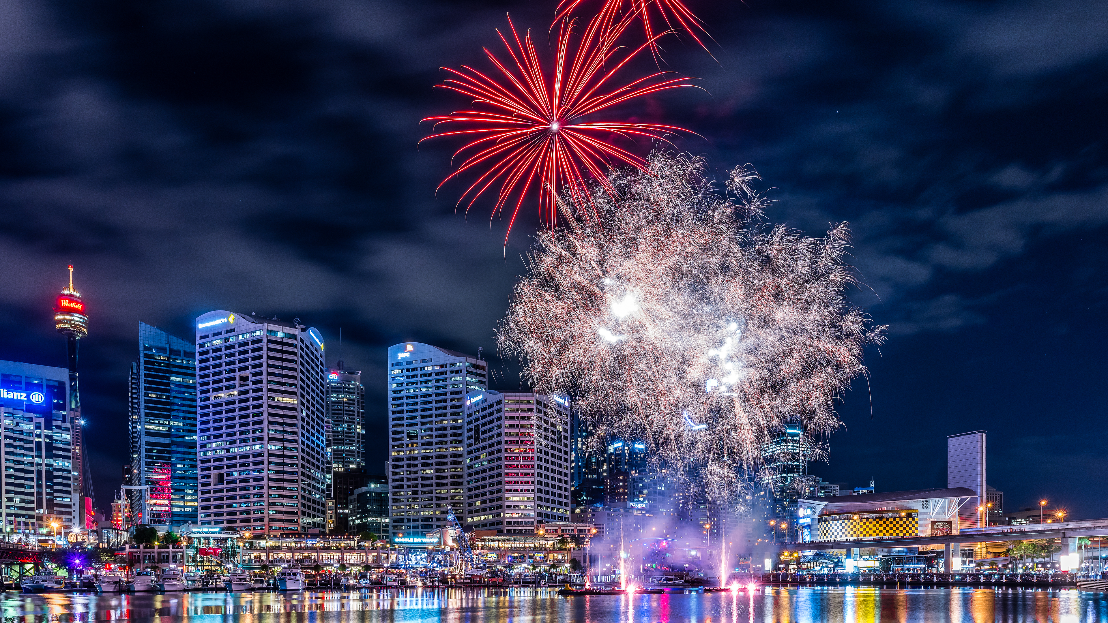 Darling Harbour Fireworks Night Sydney 3840x2160