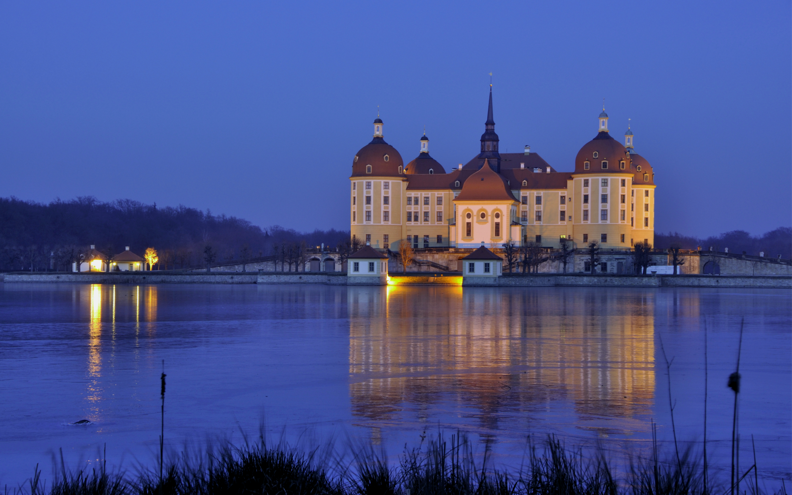 Castle Germany Light Moritzburg Reflection Water 2560x1600