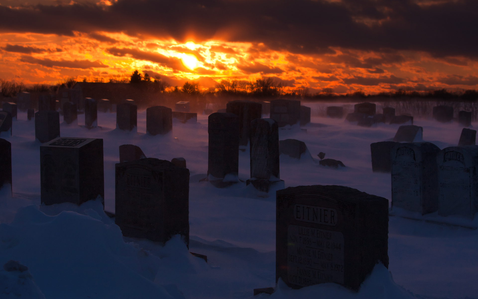 Grave Sunset Tombstone 1920x1200