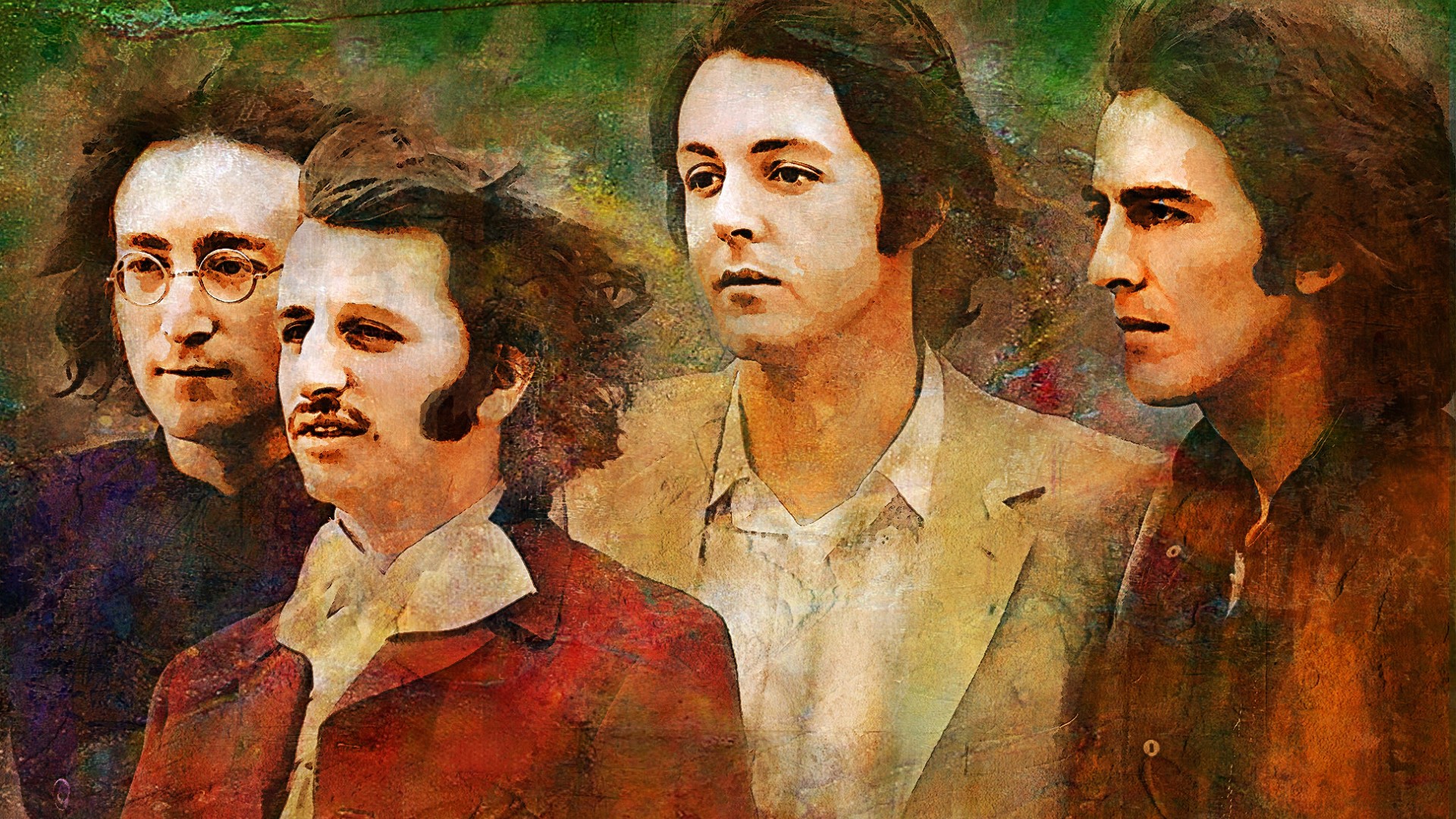 Artistic Music Painting The Beatles 1920x1080