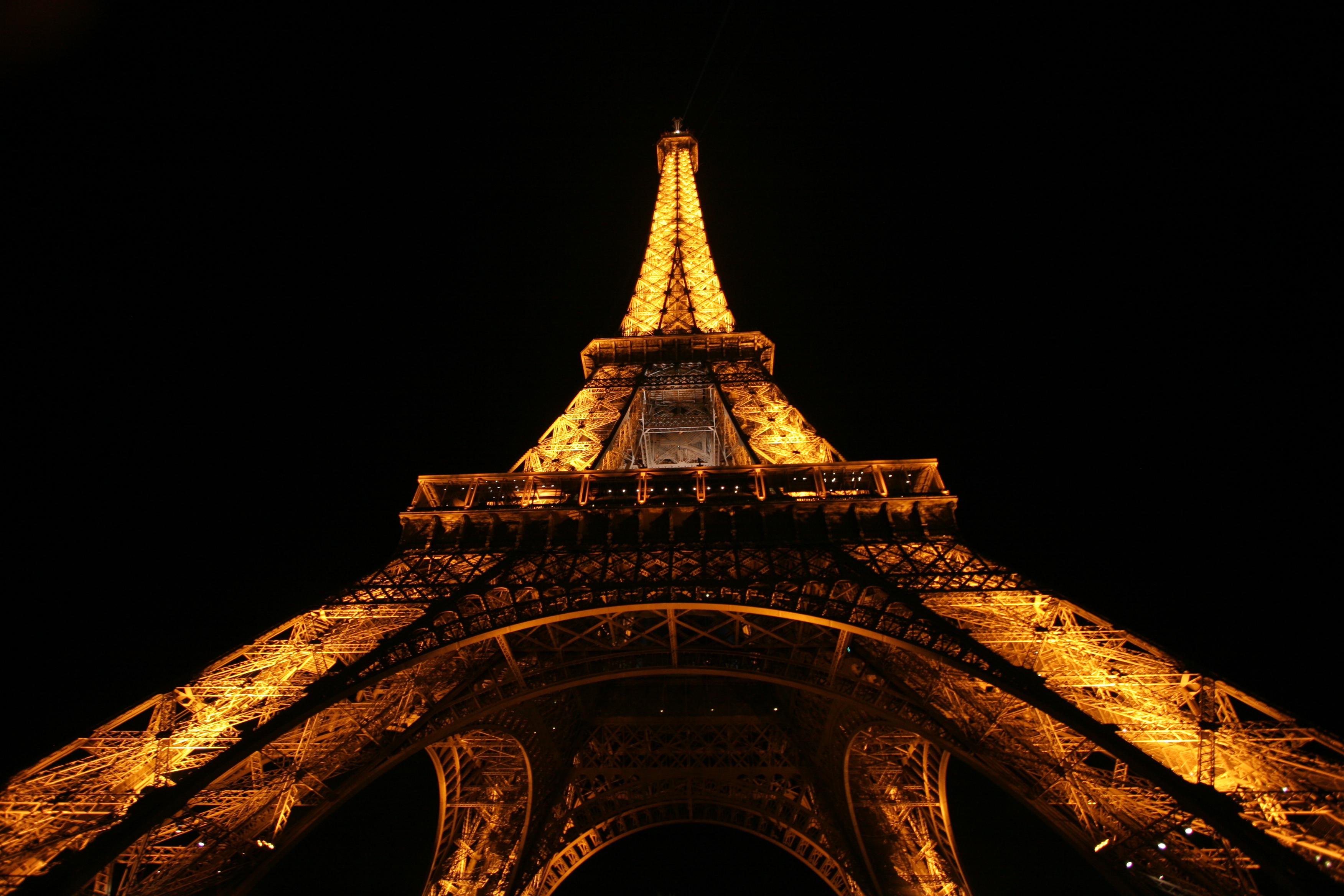 Eiffel Tower Monument Night Paris 3504x2336