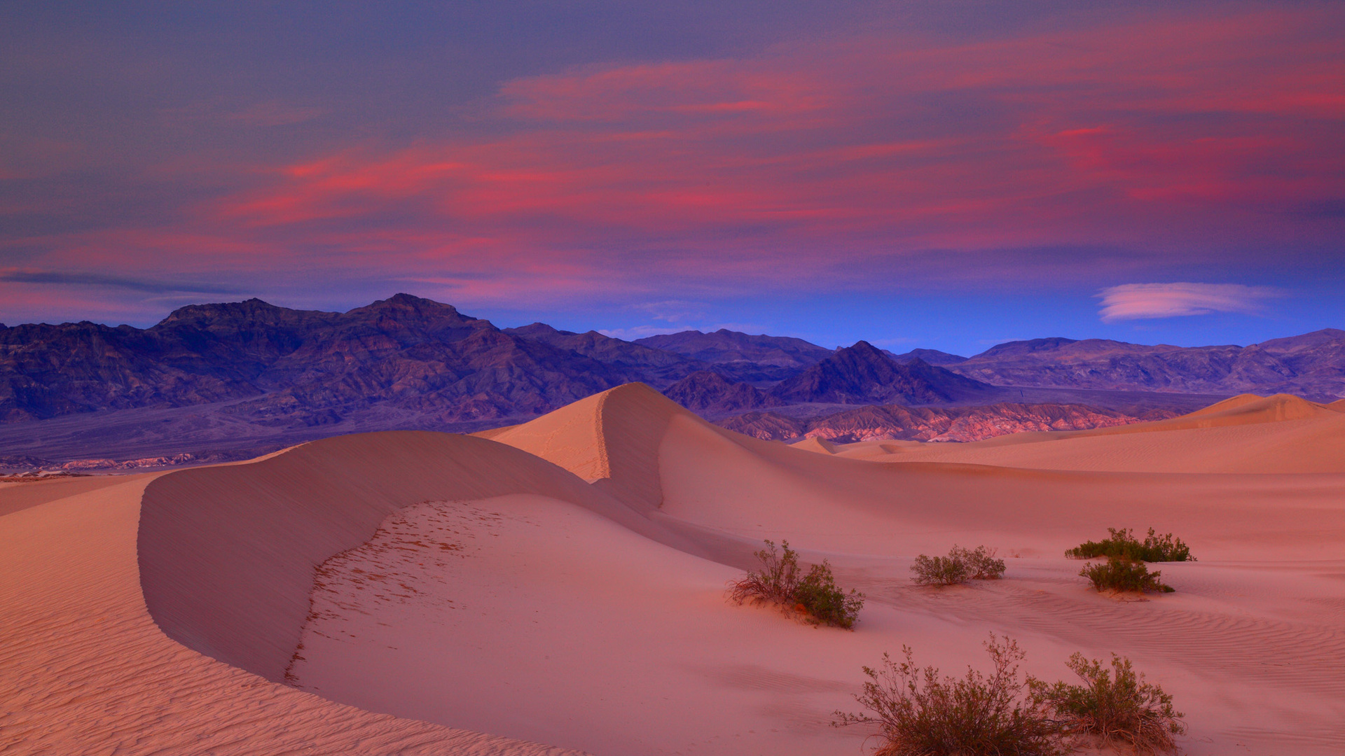 Death Valley Desert Dune Earth Sunset 1920x1080