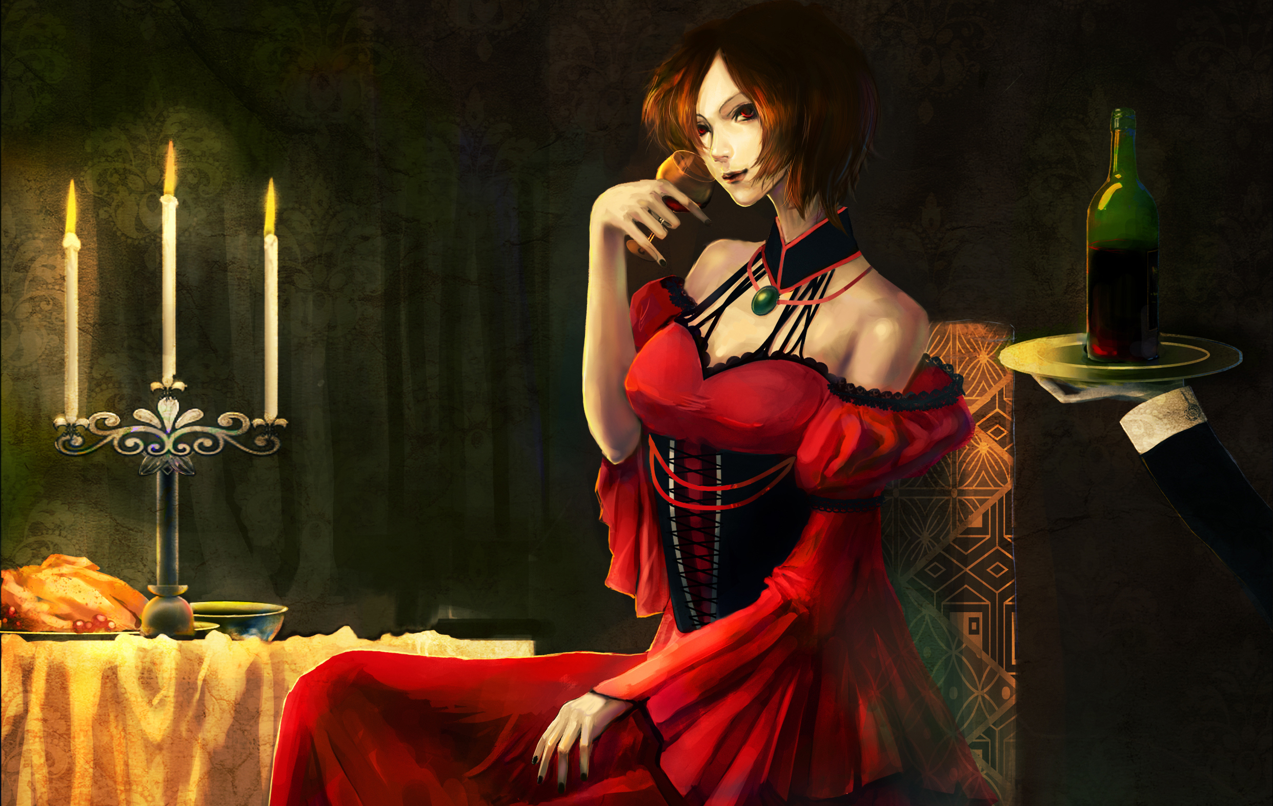 Gothic Meiko Vocaloid Song Illustration Vocaloid 2483x1572