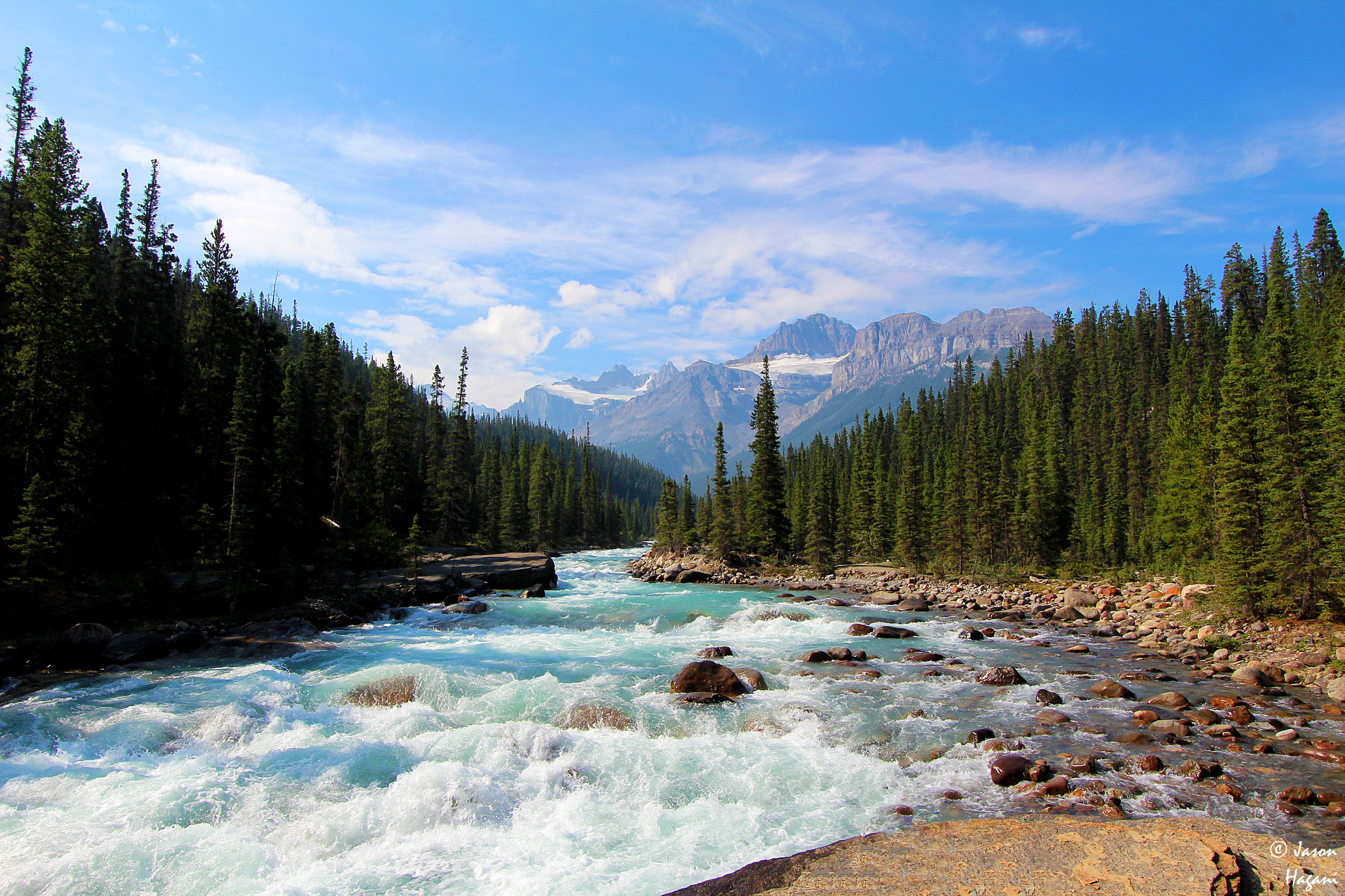 Banff National Park Canada Forest Landscape River Rock Stone 5184x3456