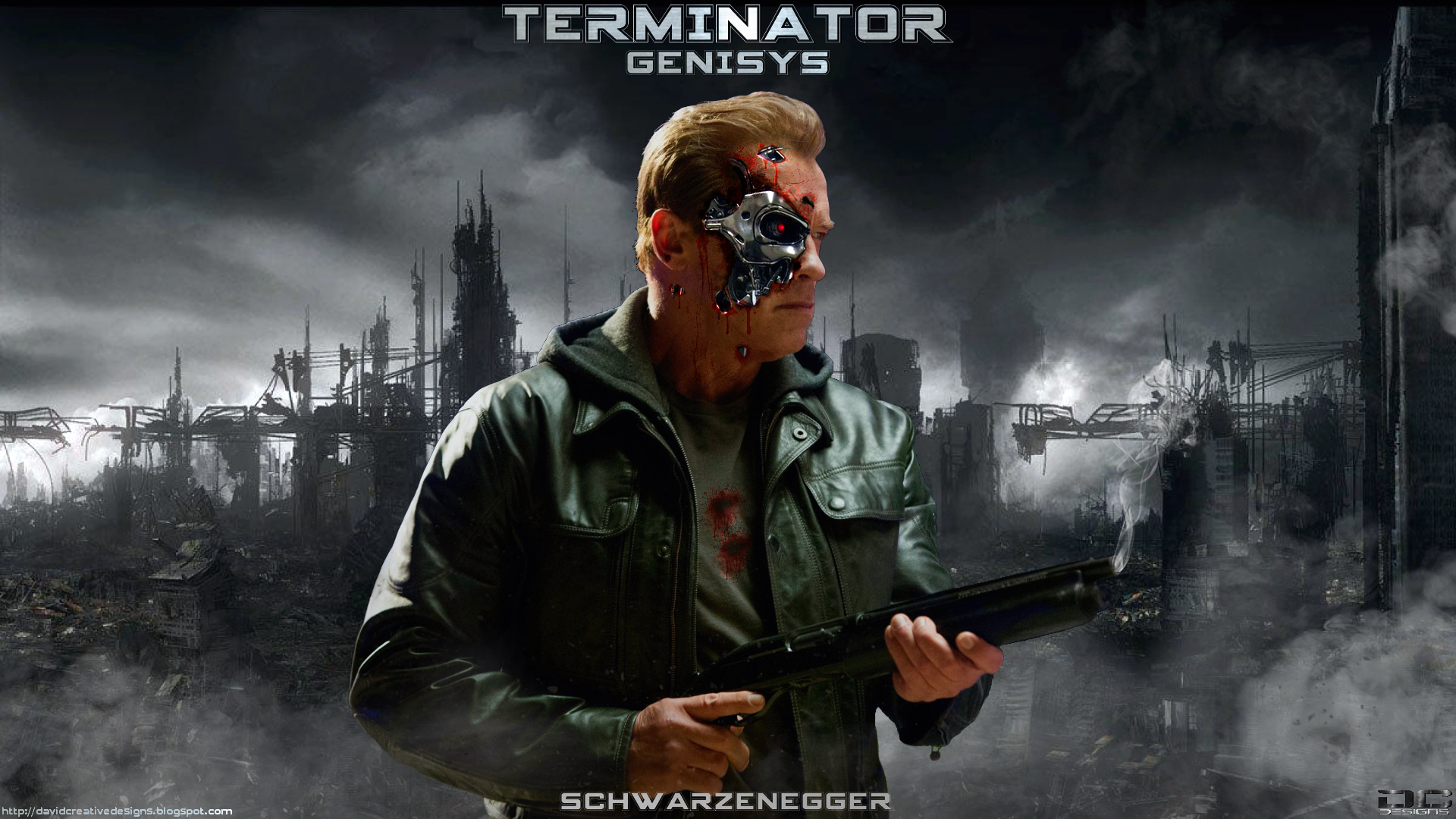Arnold Schwarzenegger Fan Art Poster Terminator Genisys 1920x1080