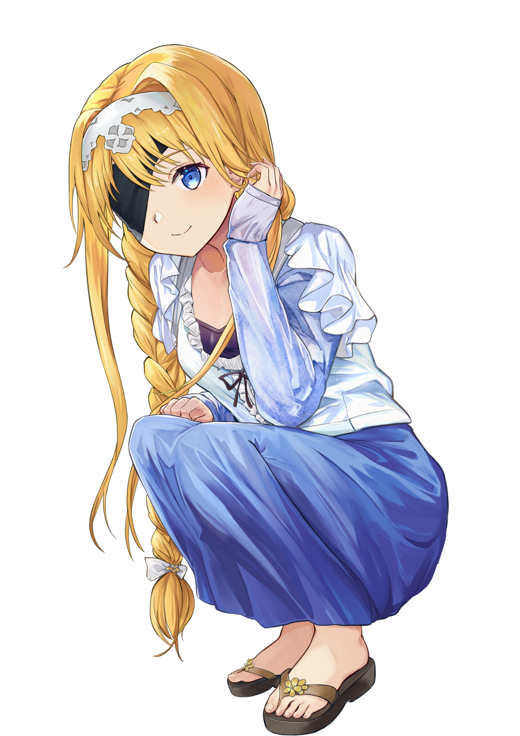 Sword Art Online Sword Art Online Alicization Long Skirt Long Hair Eye Patch Anime Girls Vertical 2D 1785x2526
