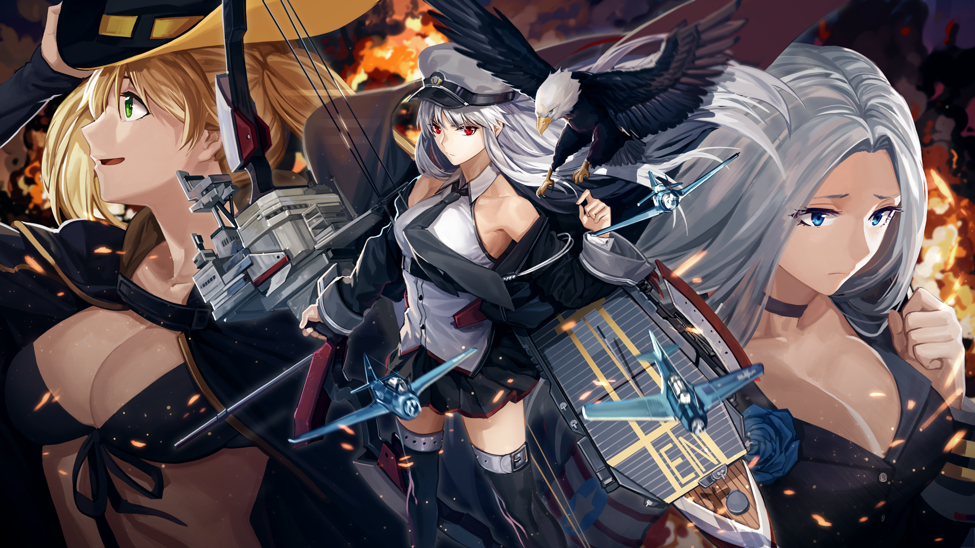 Bilan Hangxian Enterprise Azur Lane Hornet Azur Lane Yorktown Azur Lane 1920x1080