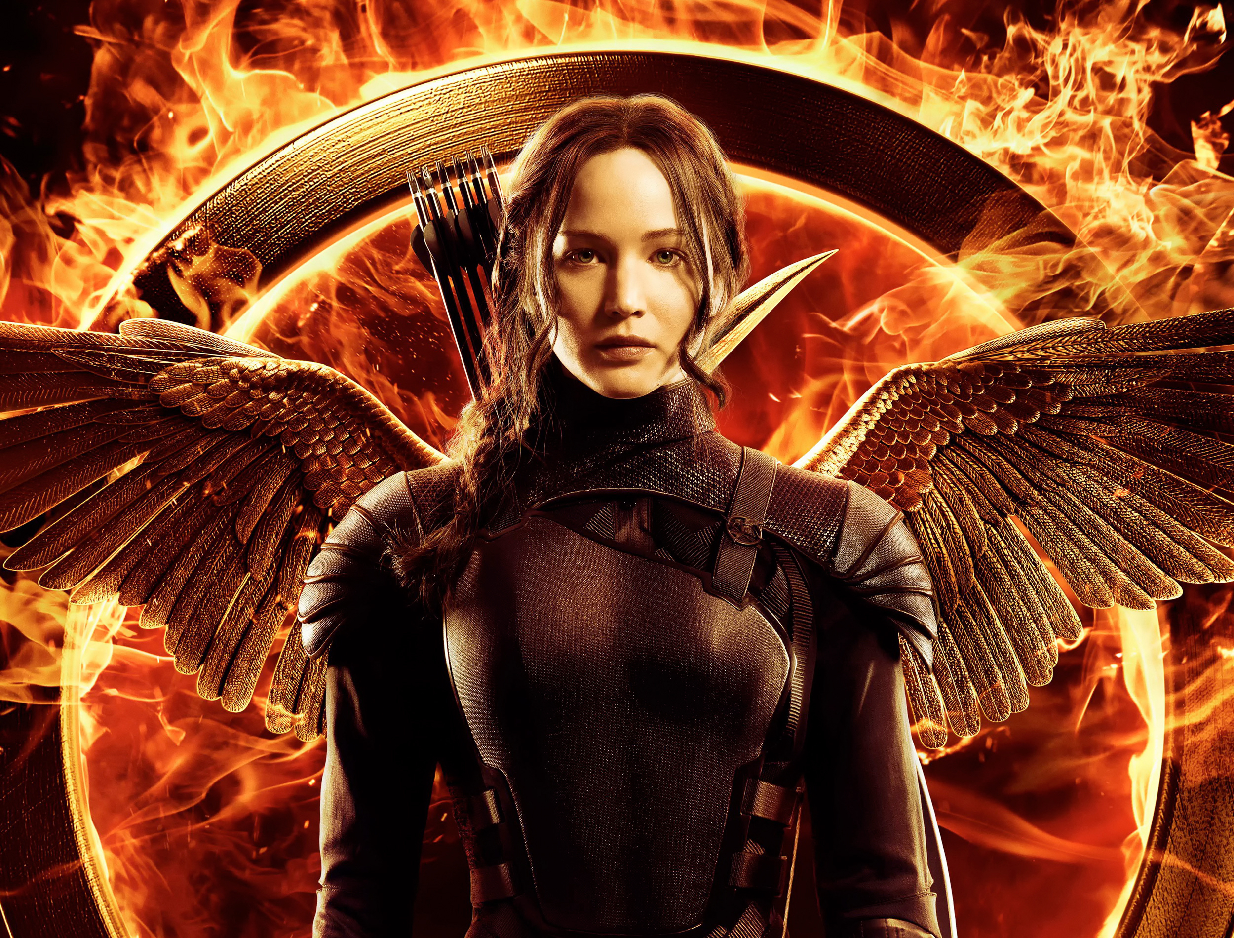 Fire Flame Jennifer Lawrence Katniss Everdeen The Hunger Games The Hunger Games Mockingjay Part 1 Wi 2500x1900