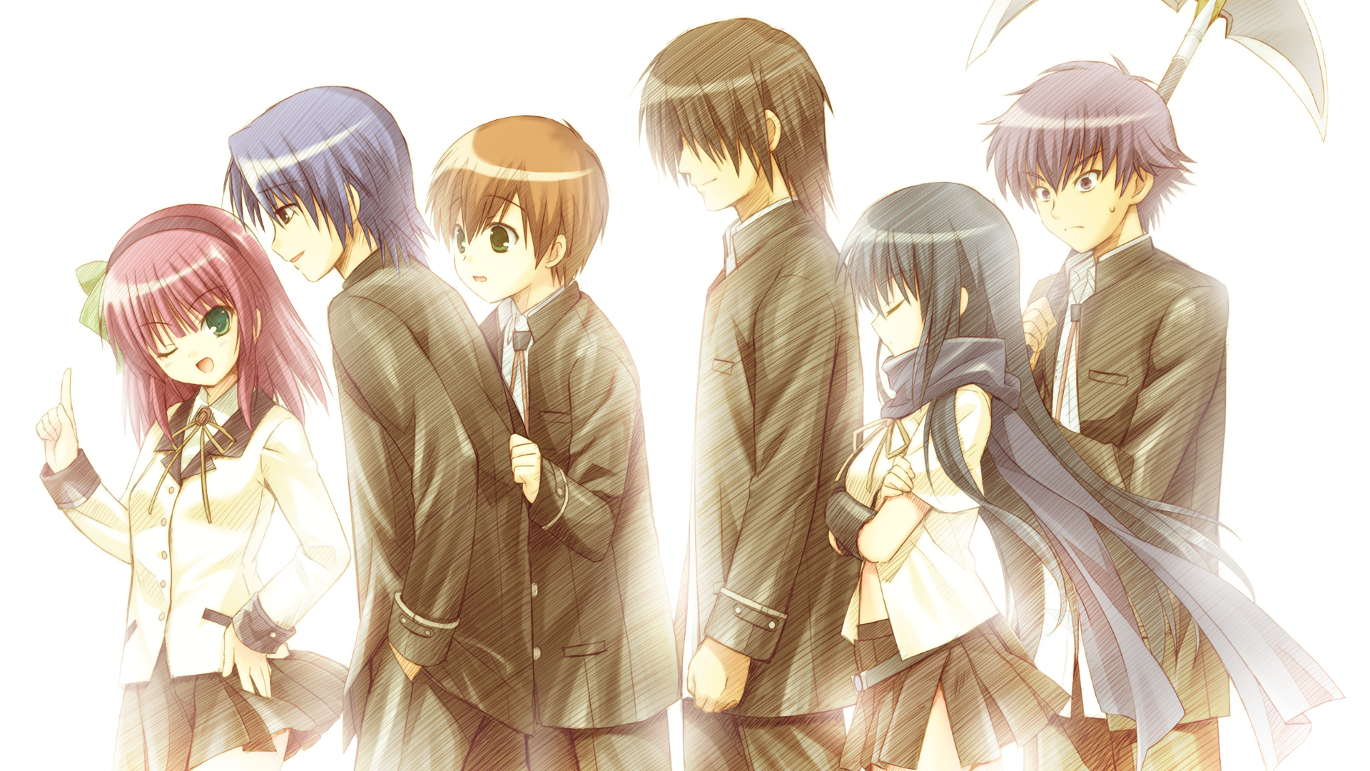 Hinata Hideki Noda Angel Beats Ooyama Angel Beats Shiina Angel Beats Yuri Nakamura 1920x1080