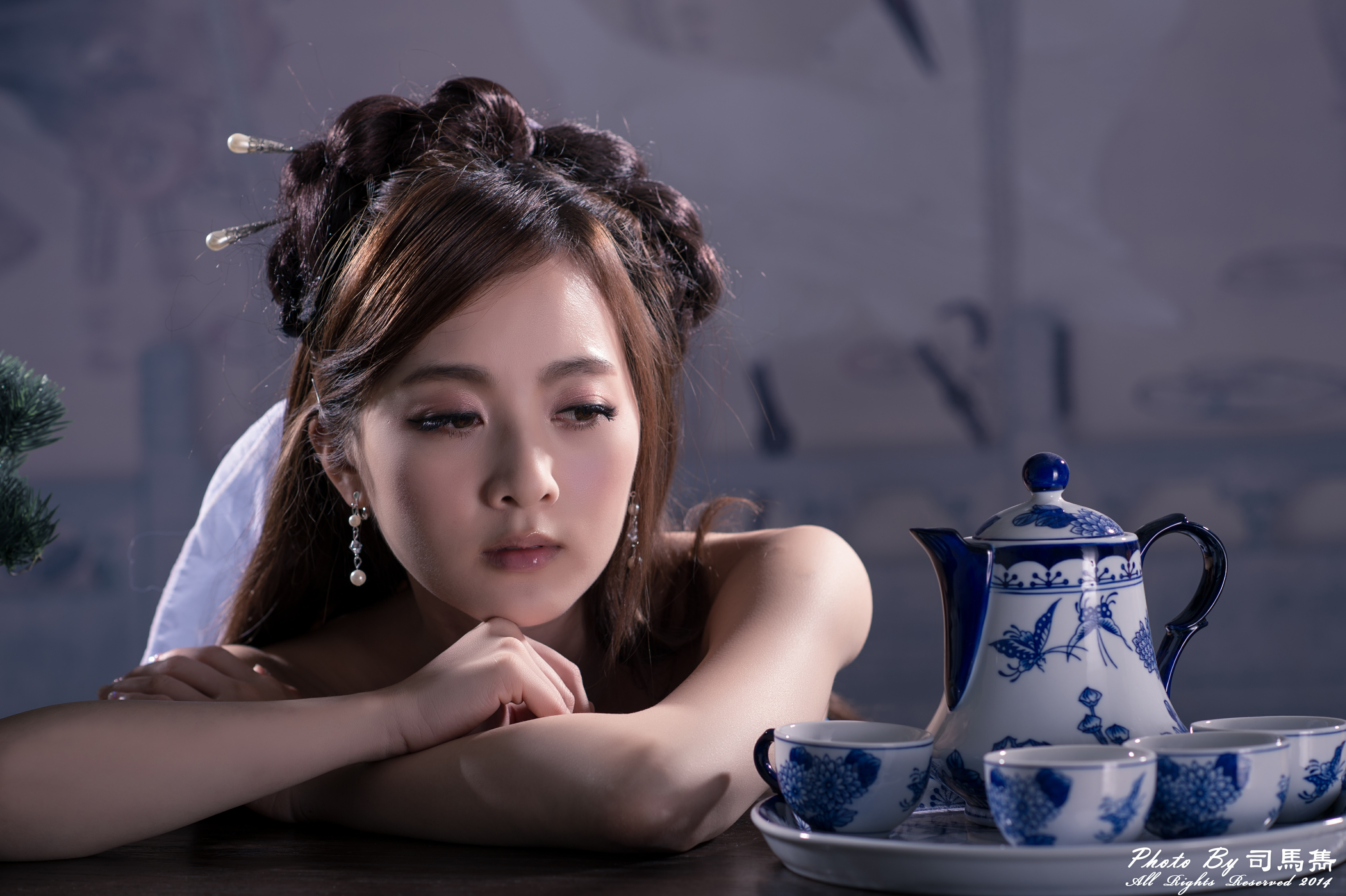 Asian China Chinese Earrings Hair Dress Hairpin Mikako Zhang Kaijie Taiwanese Tea Set 4732x3150