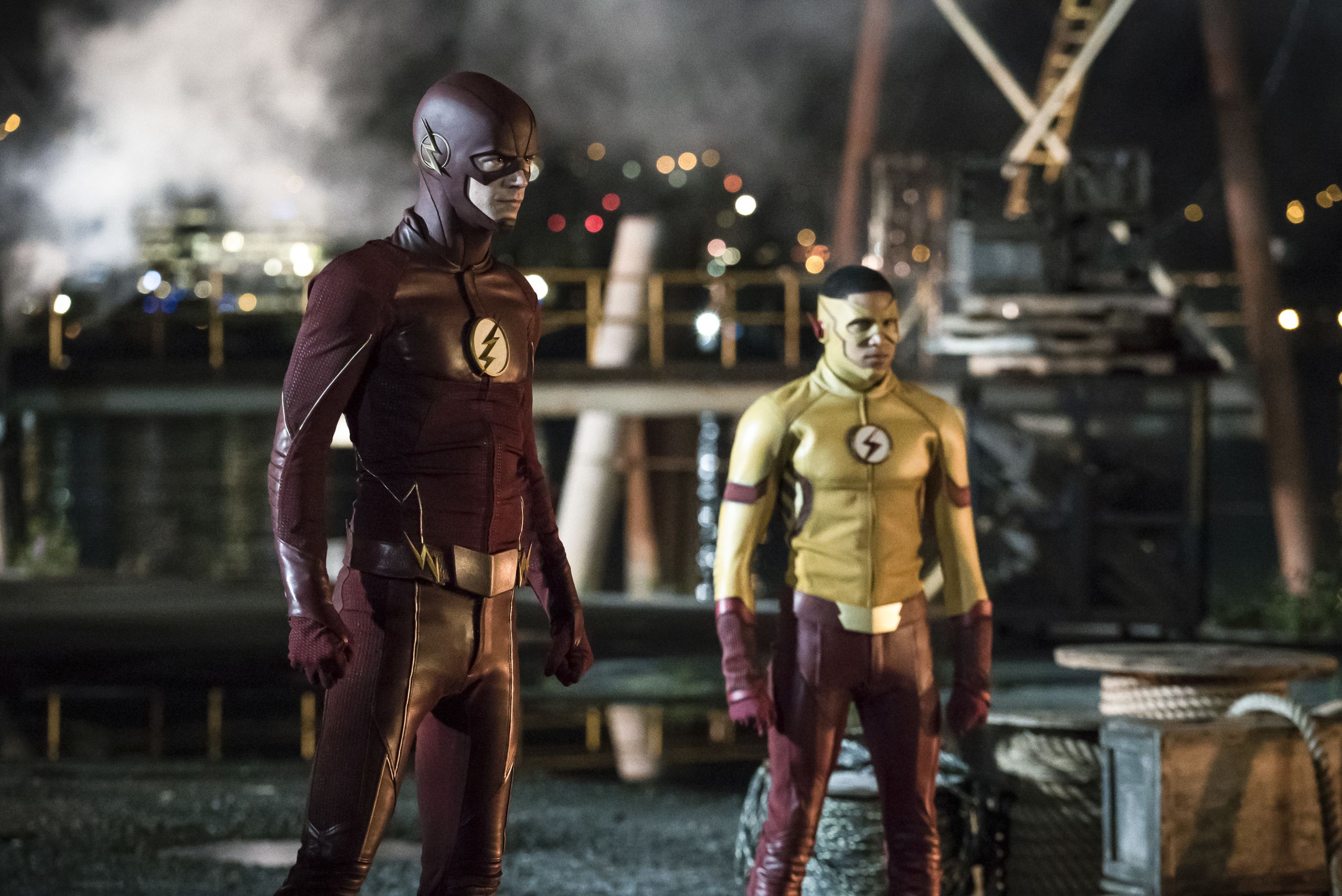 Barry Allen Flash Grant Gustin Keiynan Lonsdale Kid Flash The Flash 2014 Wally West 3000x2004
