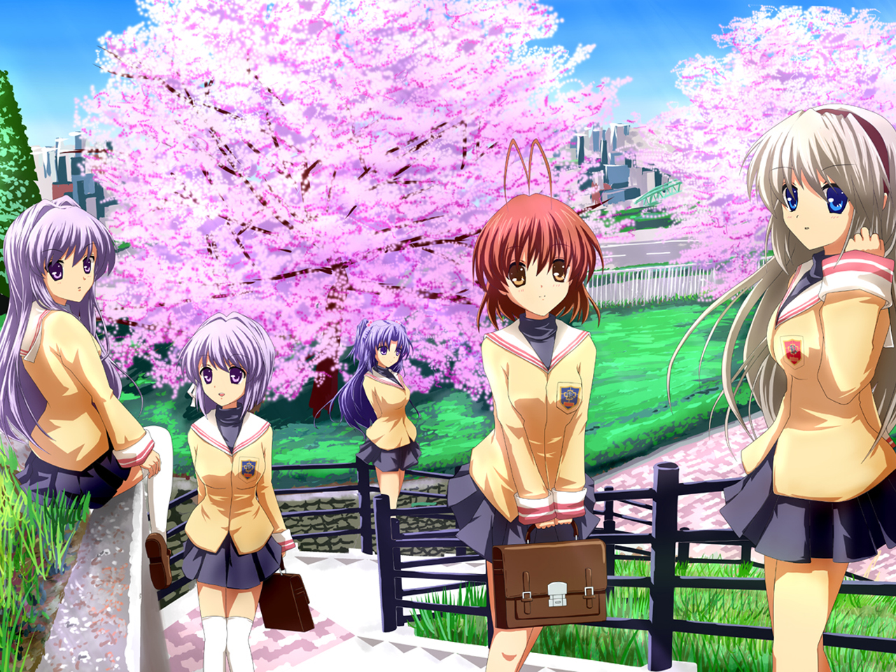 Kotomi Ichinose Kyou Fujibayashi Nagisa Furukawa Ryou Fujibayashi Tomoyo Sakagami 1280x960