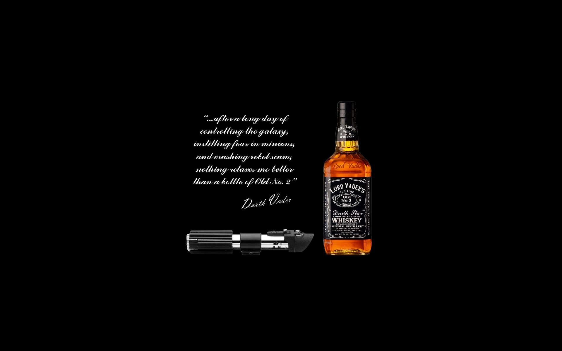 Alcohol Black Darth Vader Humor Lightsaber Star Wars Whisky 1920x1200