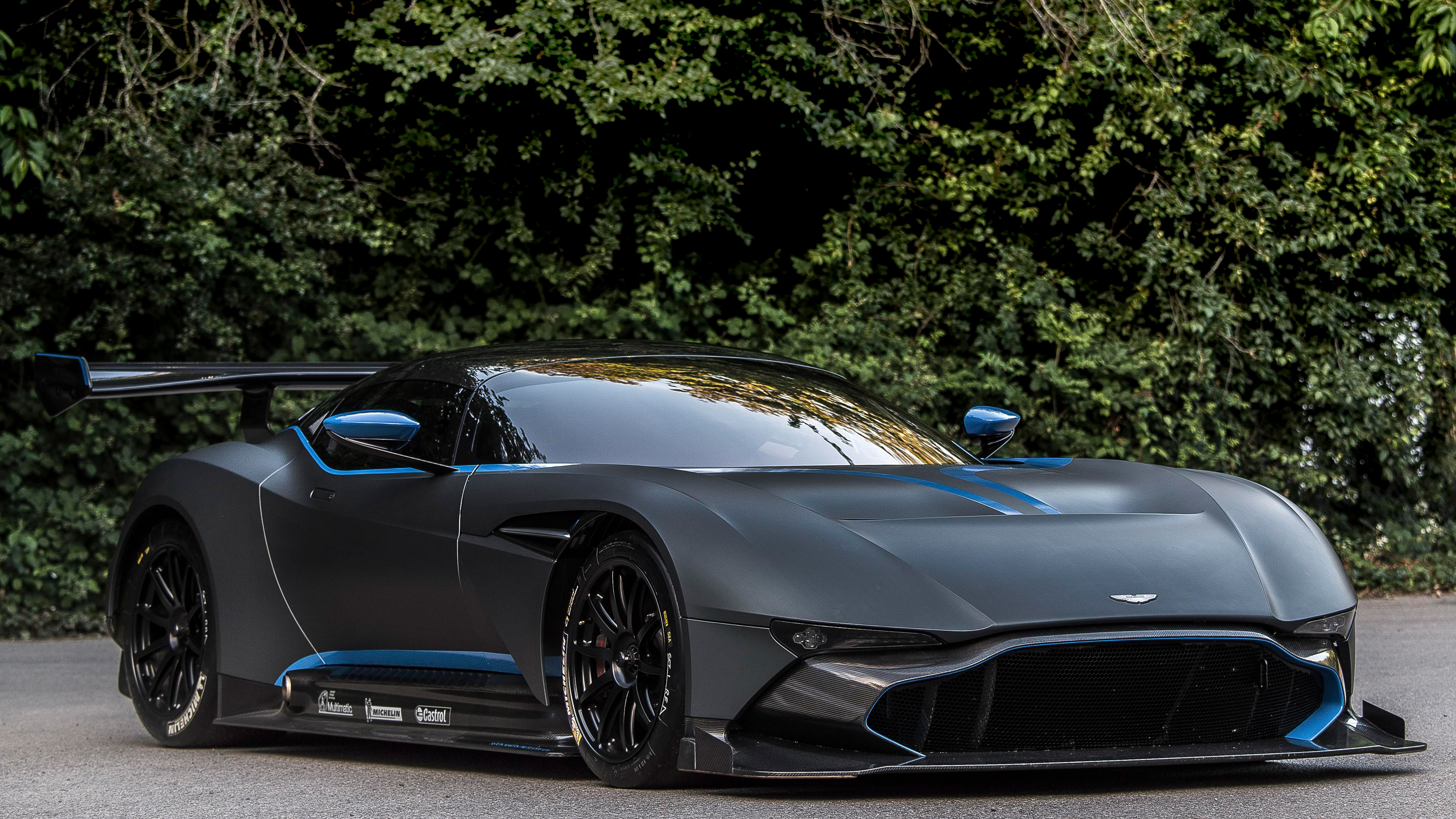 Aston Martin Vulcan Car Vehicle Black Cars 3840x2160