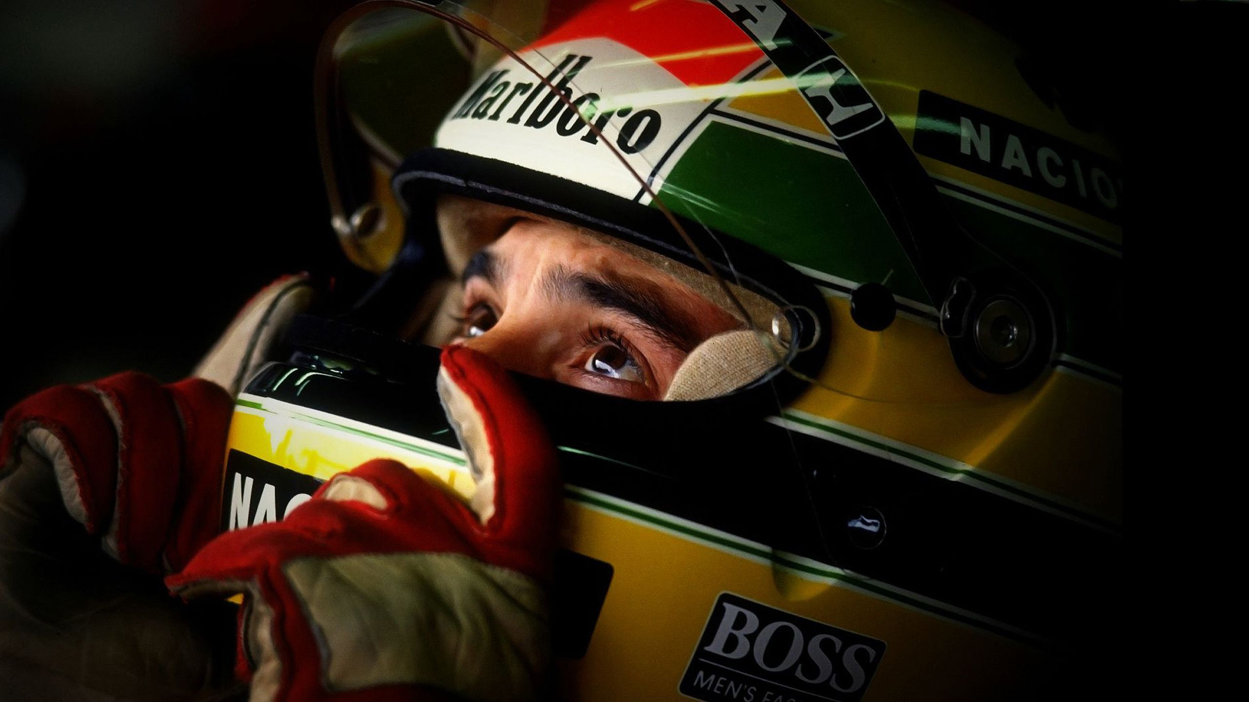 Ayrton Senna Helmet Gloves 2560x1440