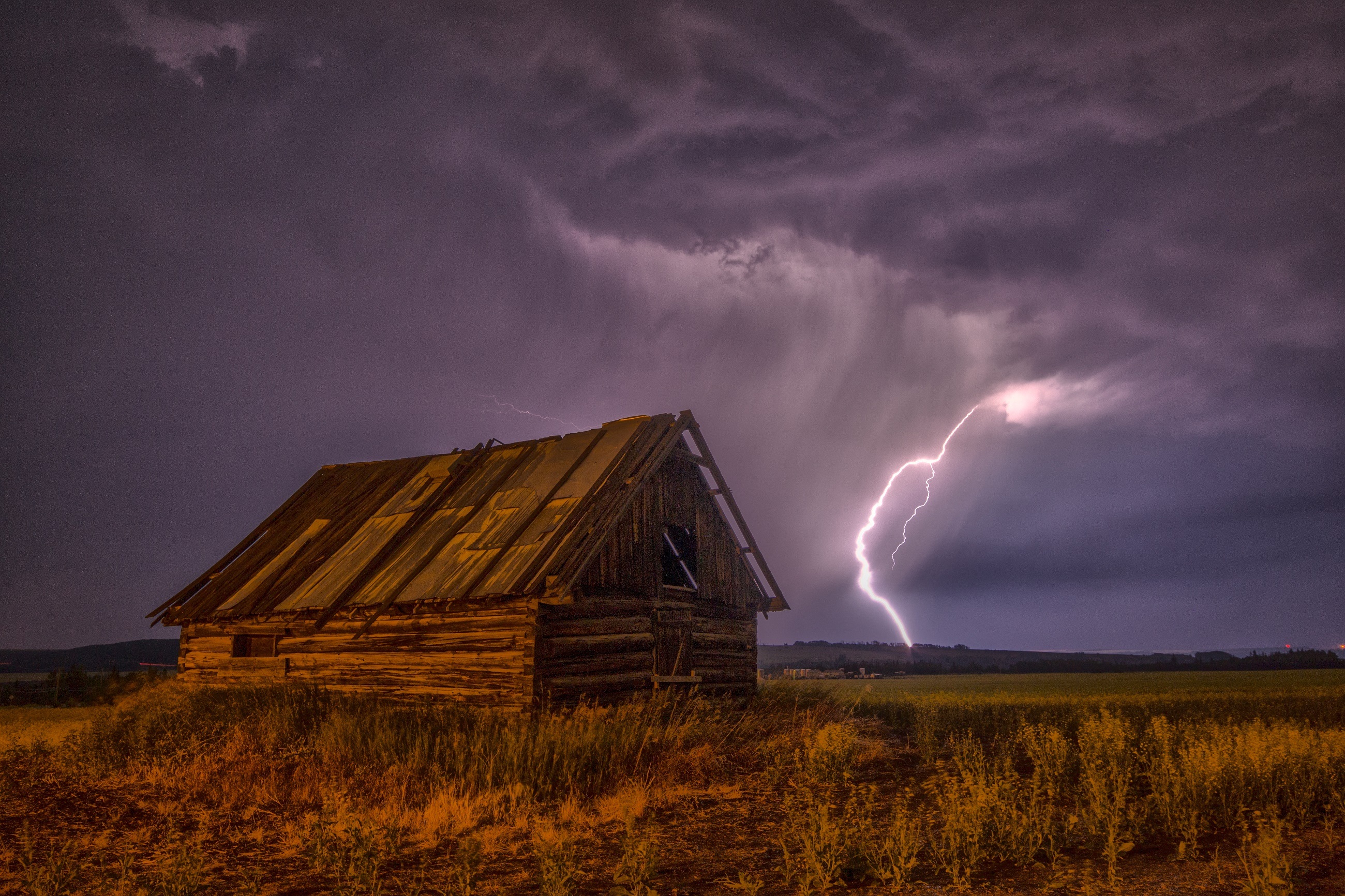 Barn Building Cloud Earth Lightning Nature Storm 2600x1733