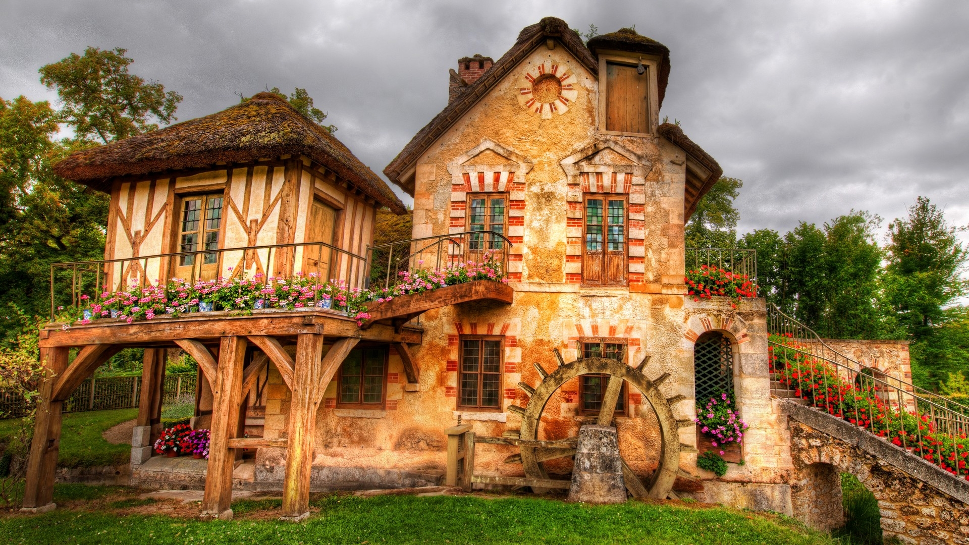 Architecture Hdr Hamlet House House Watermill 1920x1080
