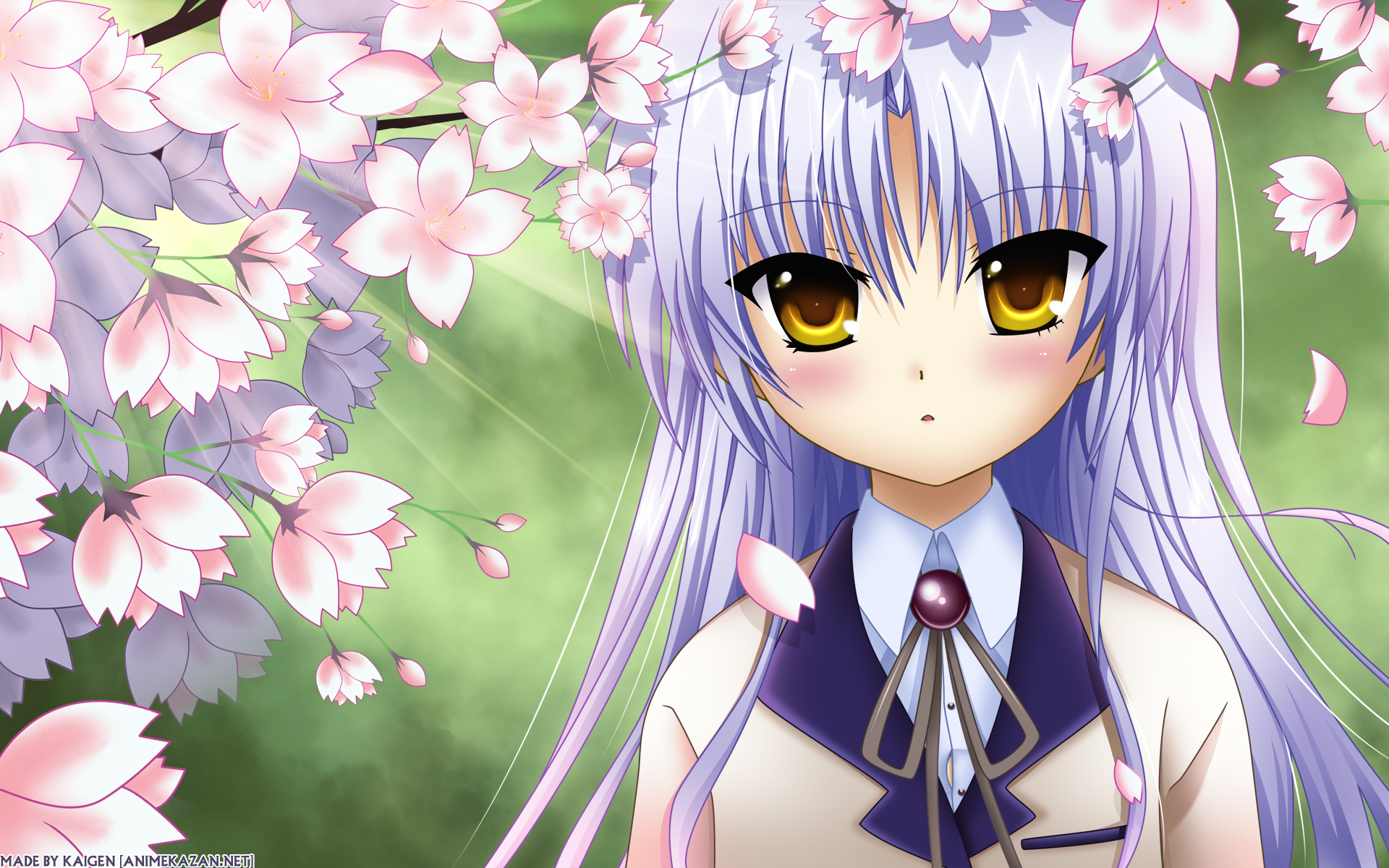 Angel Beats Blush Girl Kanade Tachibana Yellow Eyes 1920x1200