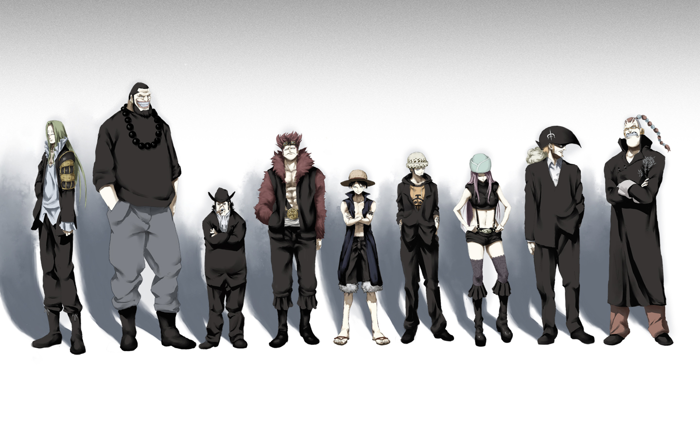 Basil Hawkins Black Hair Boots Boy Brown Hair Capone Bege Coat Eustass One Piece Fur Ghost In The Sh 1440x900