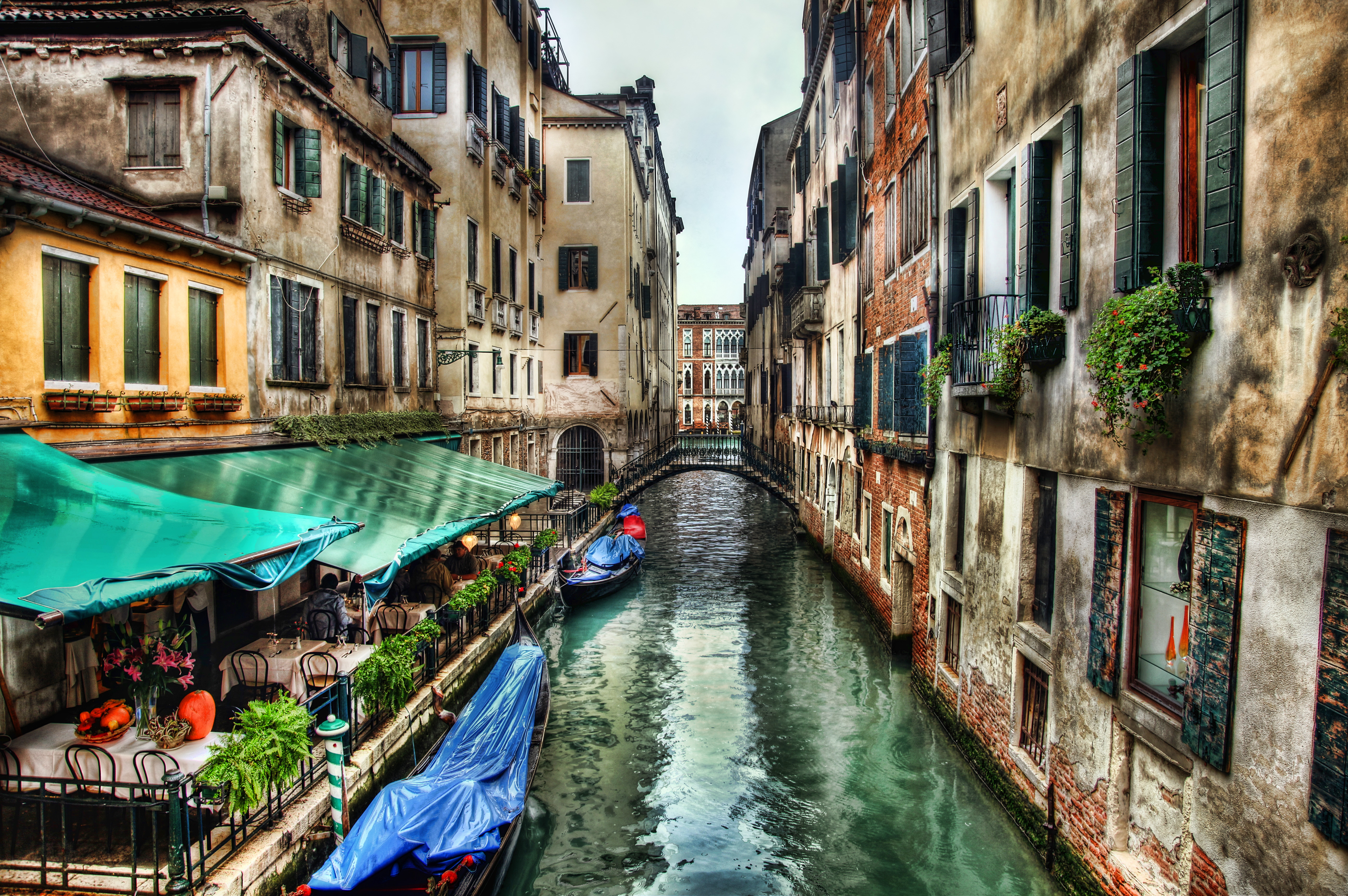 Building Canal City Hdr House Italy Restaurant Venice 5612x3734