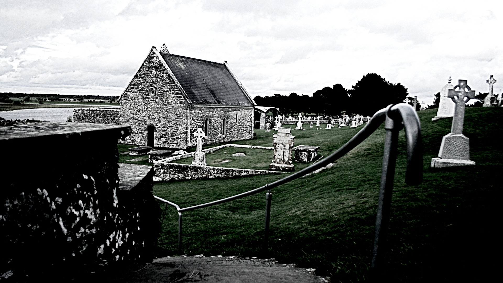 Architecture Cemetery Clonmacnoise Cross Ireland Monastery 1920x1080