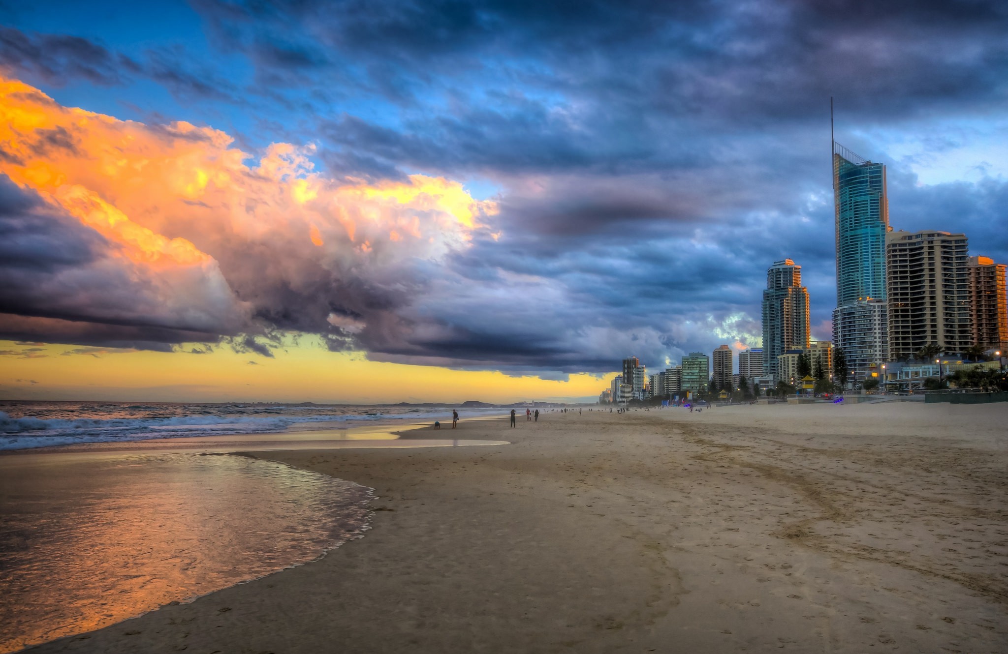 Australia Beach City Cloud Coast Coastline Gold Coast Sunset 2048x1330