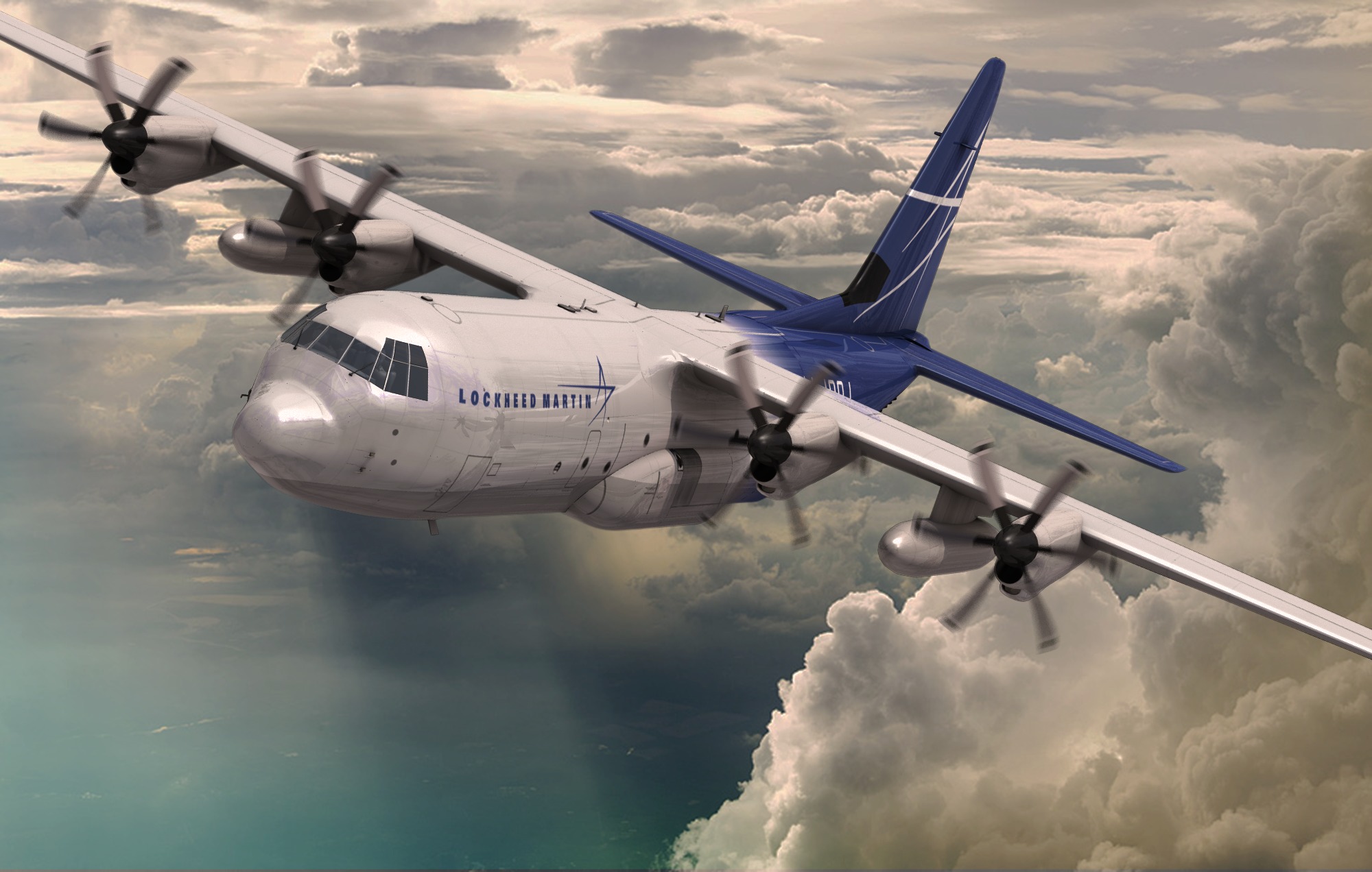 Aircraft Cloud Lockheed L 100 Hercules Transport Aircraft 2000x1272