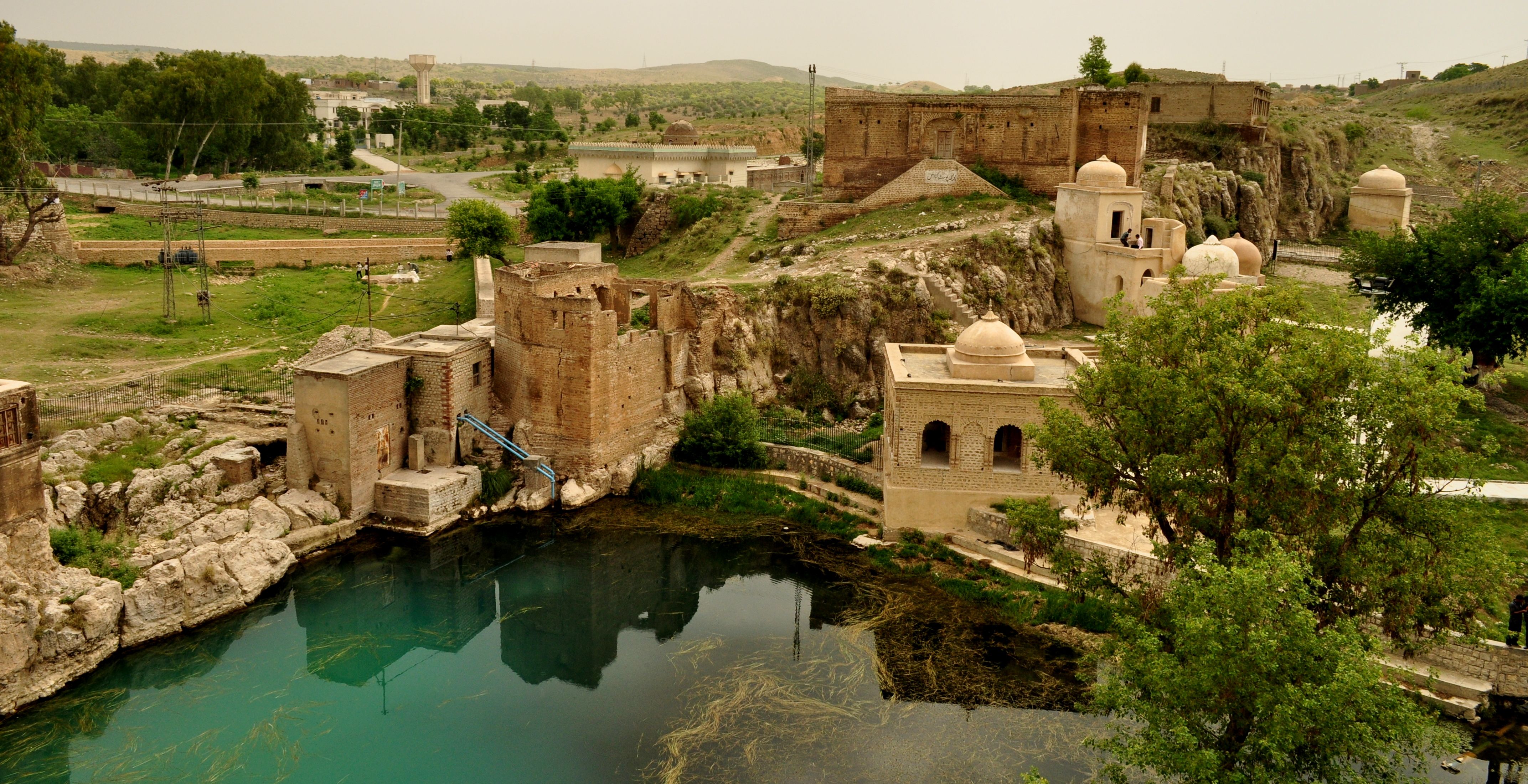 Katasraj Katasraj Temple Pakistan Pond Reflection Religious Temple Water 4288x2200