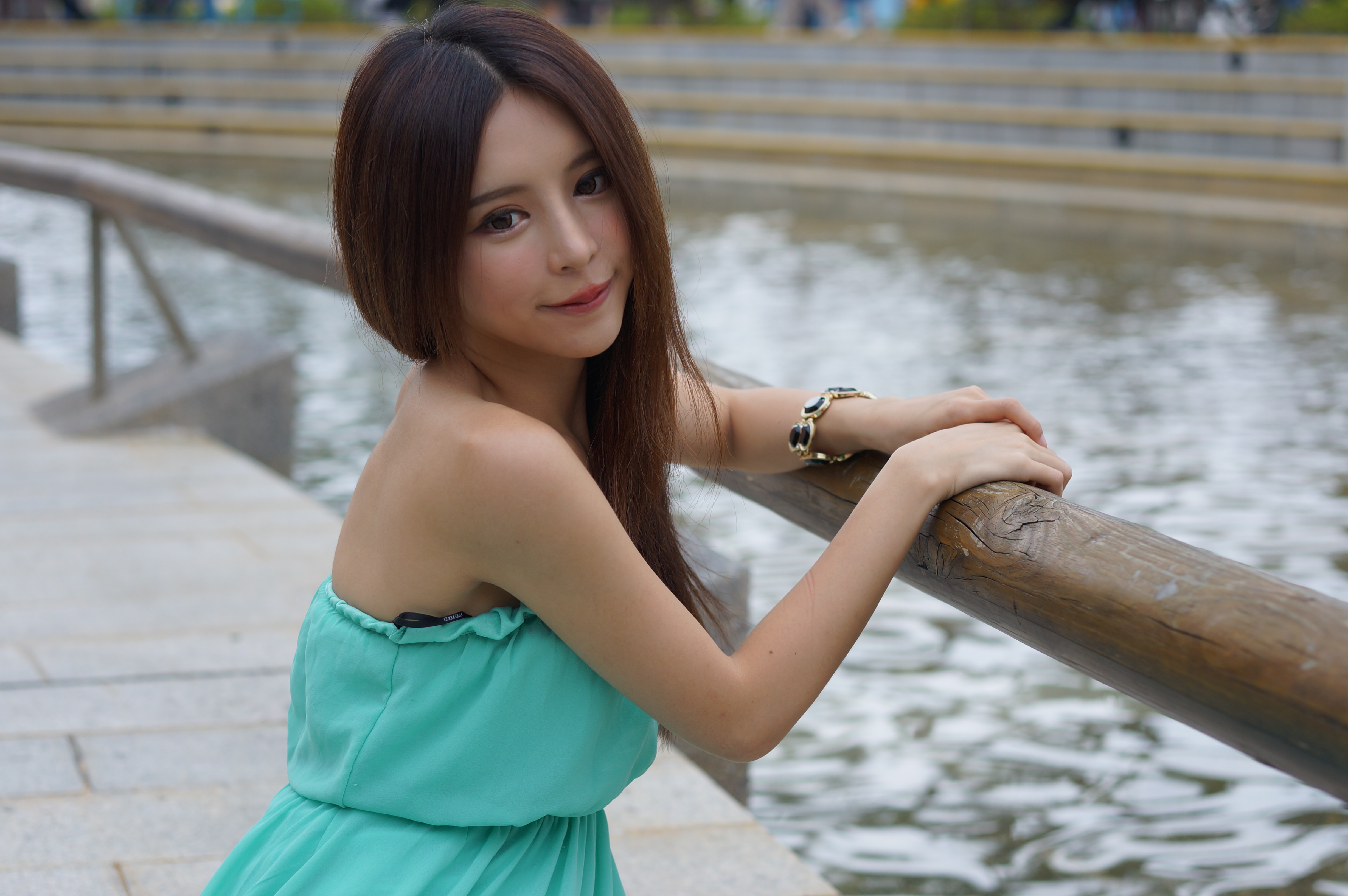 Asian Bracelet Dress Girl Hong Kong Julie Chang Model Portrait Smile Taiwanese Water Zhang Qi Jun 4912x3264