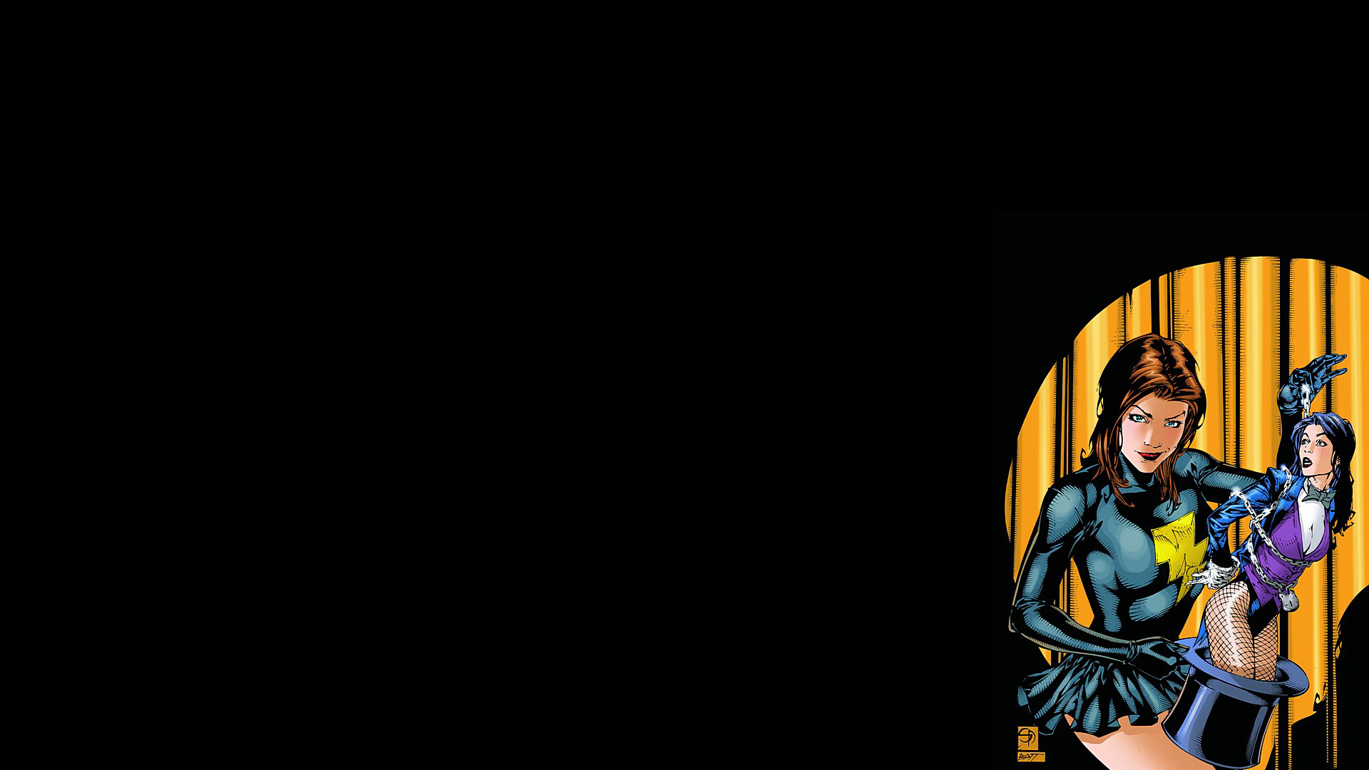 Black Dress Countdown Comics Dc Comics Dress Fishnet Hat Mary Marvel Woman Zatanna 1920x1080