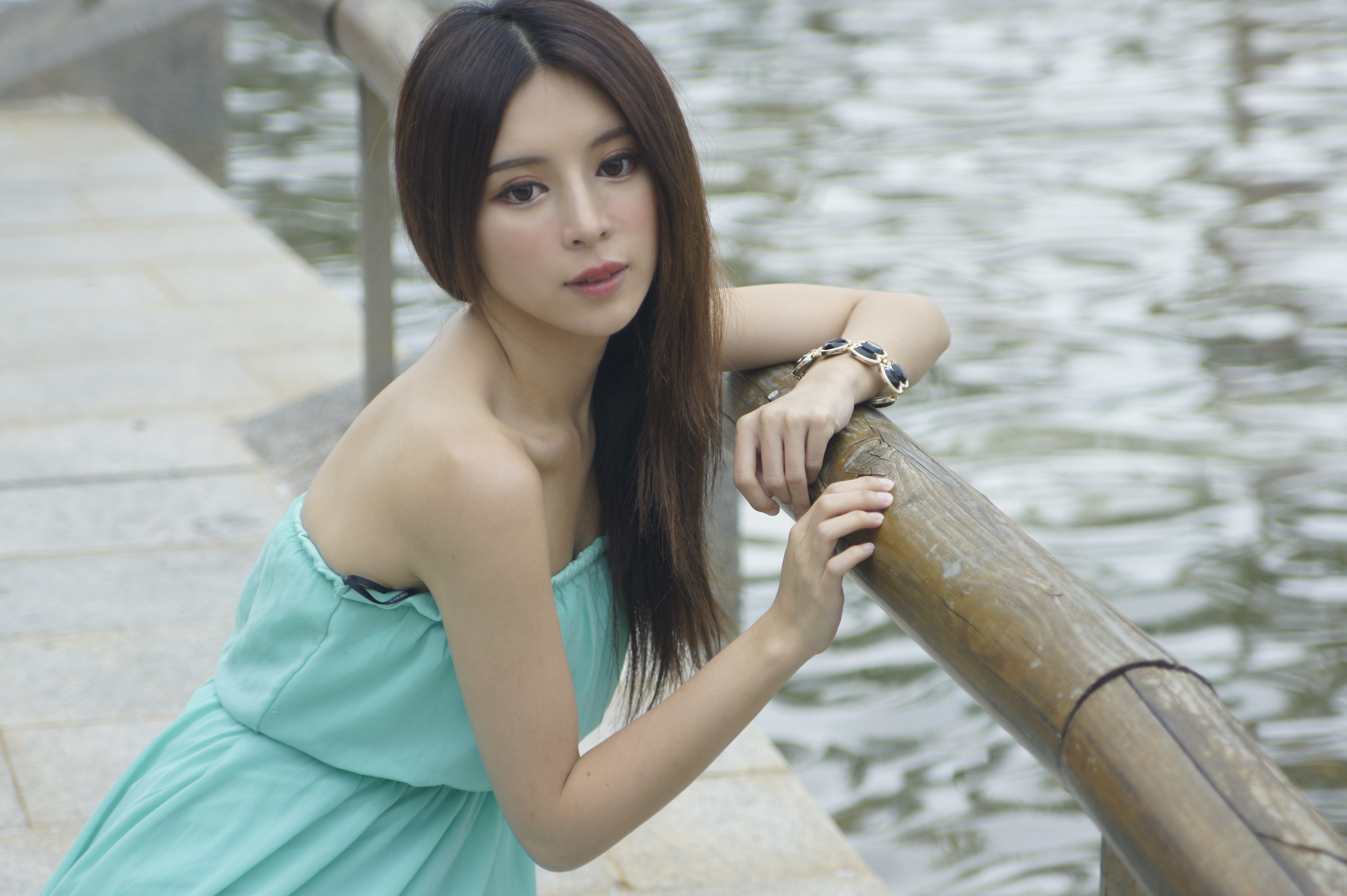 Asian Bokeh Bracelet Dress Face Girl Hair Julie Chang Model Portrait Taiwanese Water Zhang Qi Jun 4592x3056