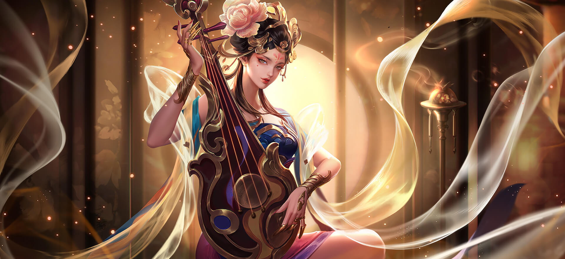 Glory Of Kings Yang Yuhuan Musical Instrument Fantasy Art Fantasy Girl 1920x882