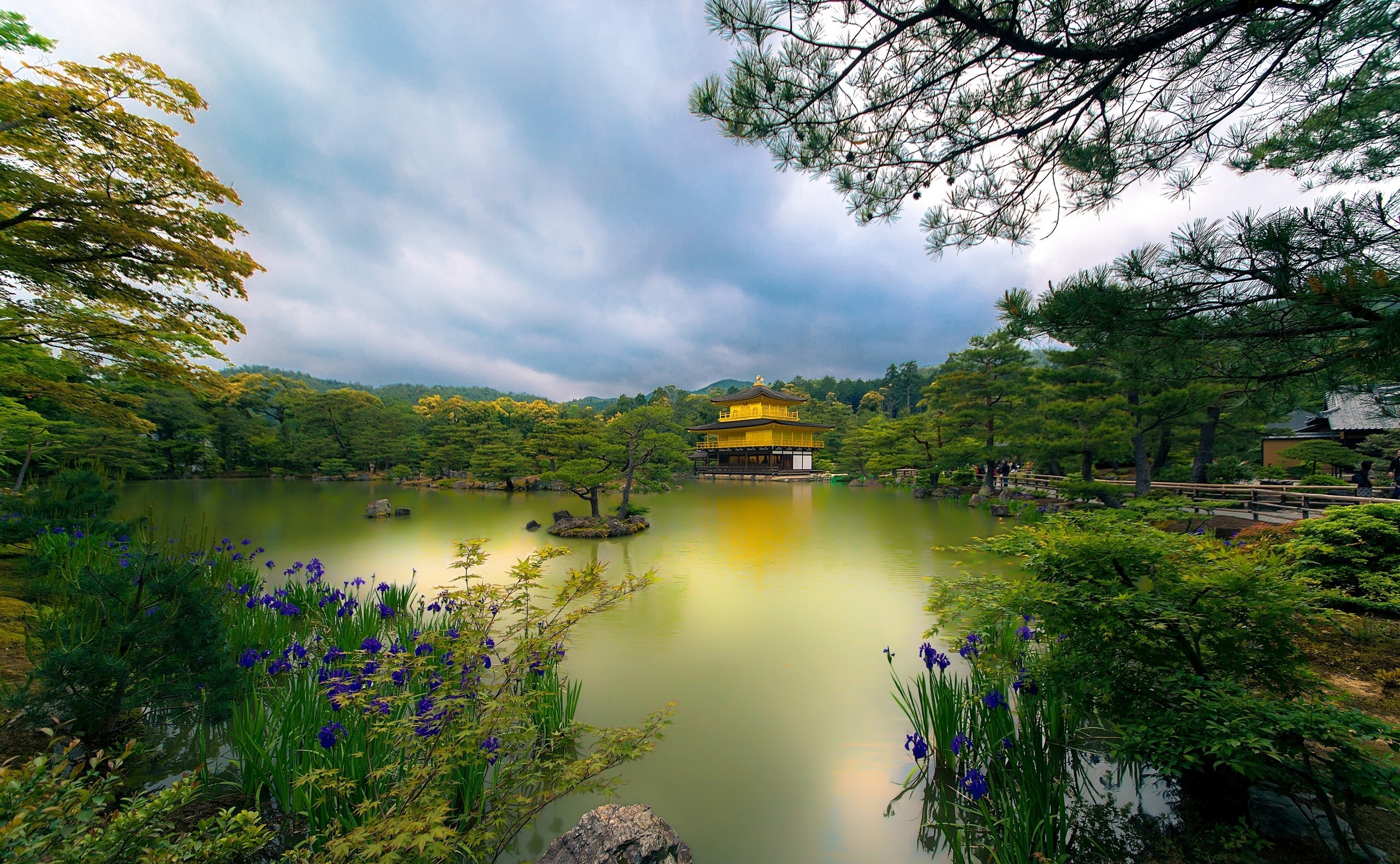 Japan Kinkaku Ji Kyoto Pond The Temple Of The Golden Pavilion 2560x1580
