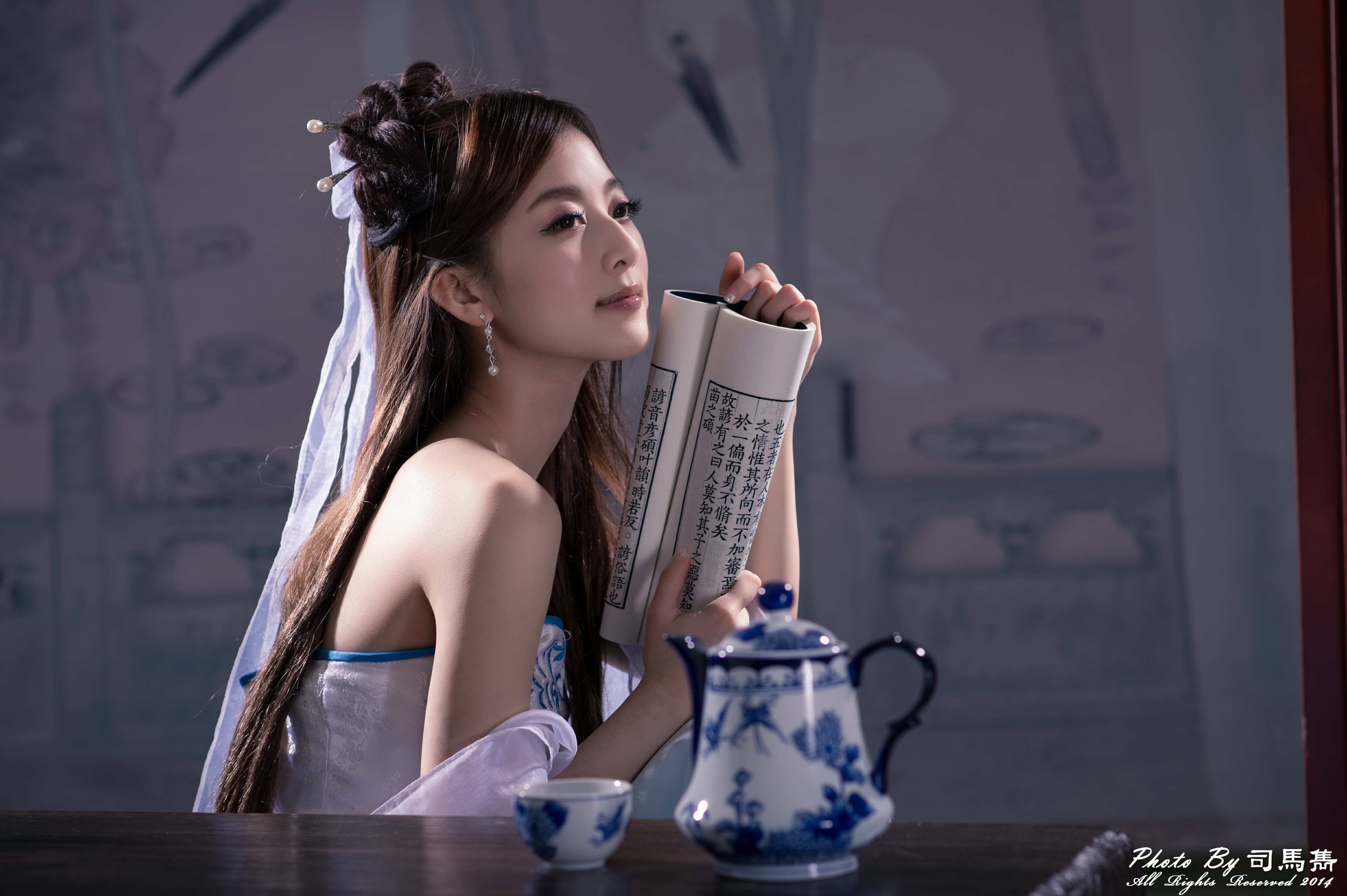 Asian China Chinese Cup Hair Dress Hairpin Mikako Zhang Kaijie Smile Taiwanese Tea Set 4928x3280