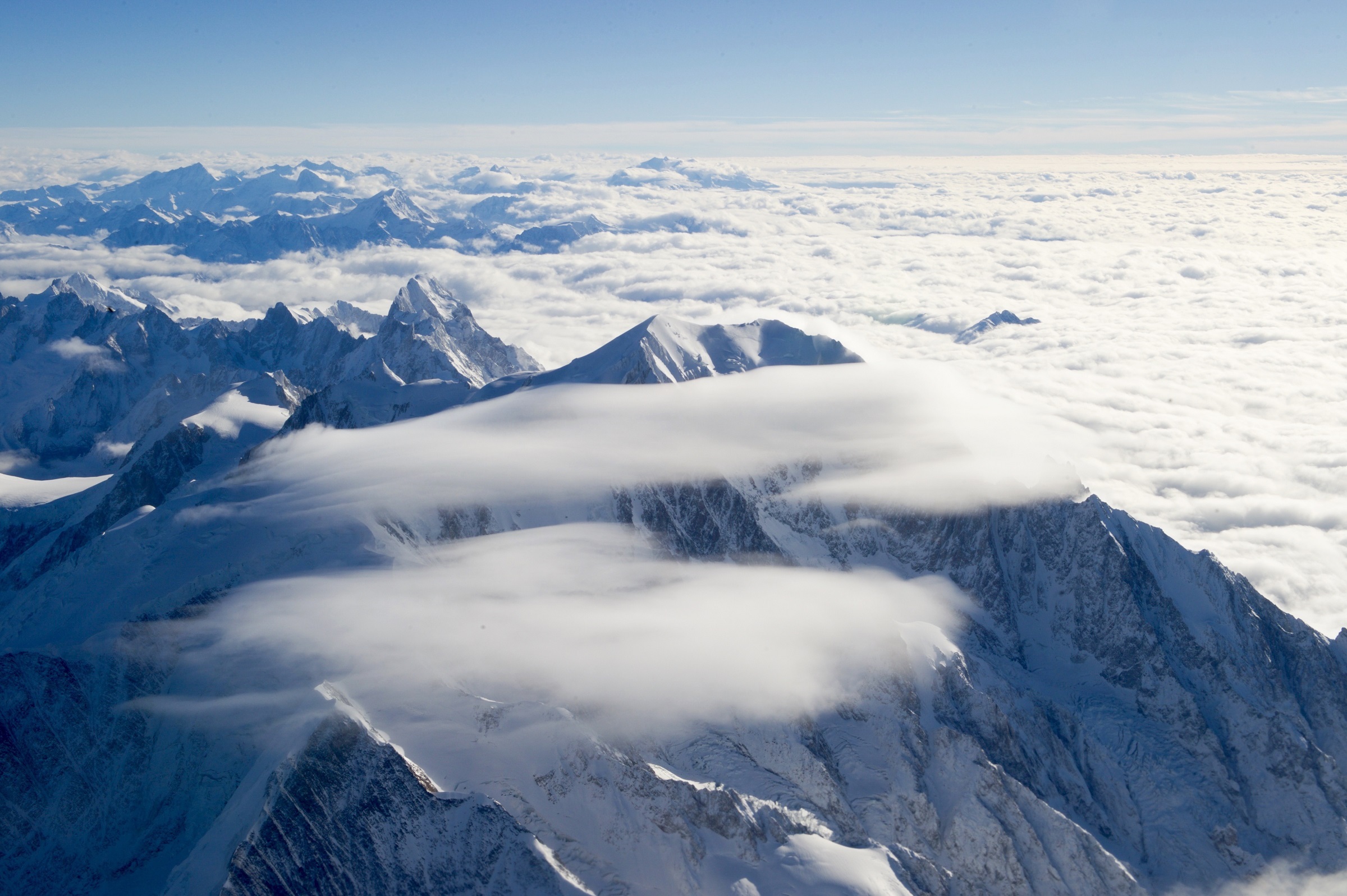 Aerial Alps Cloud France Mountain Nature Peak Snow Winter 2400x1597