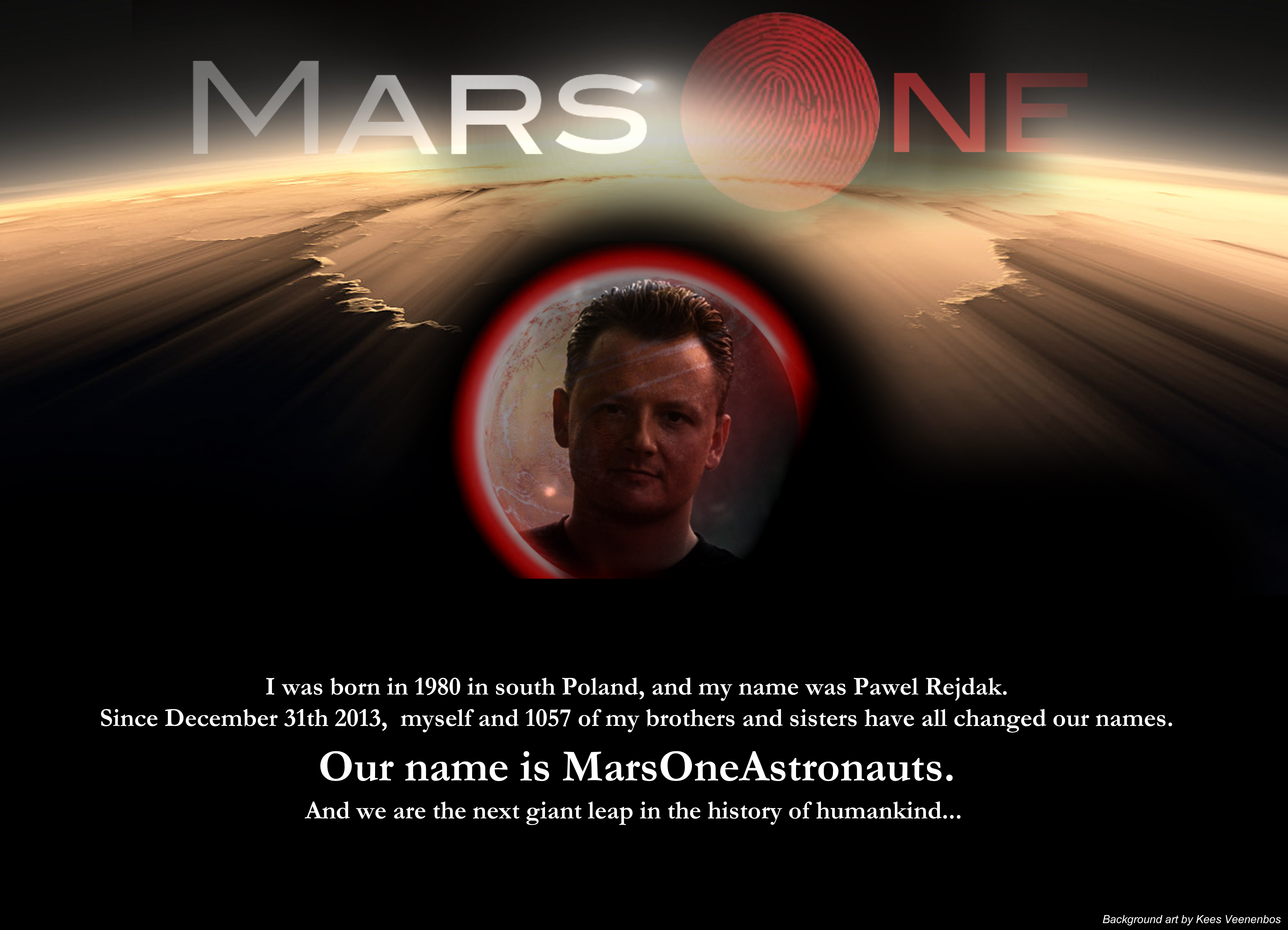 Astronaut Kees Veenenbos Mars Mars One Marsone Pawel Rejdak 4859x3508