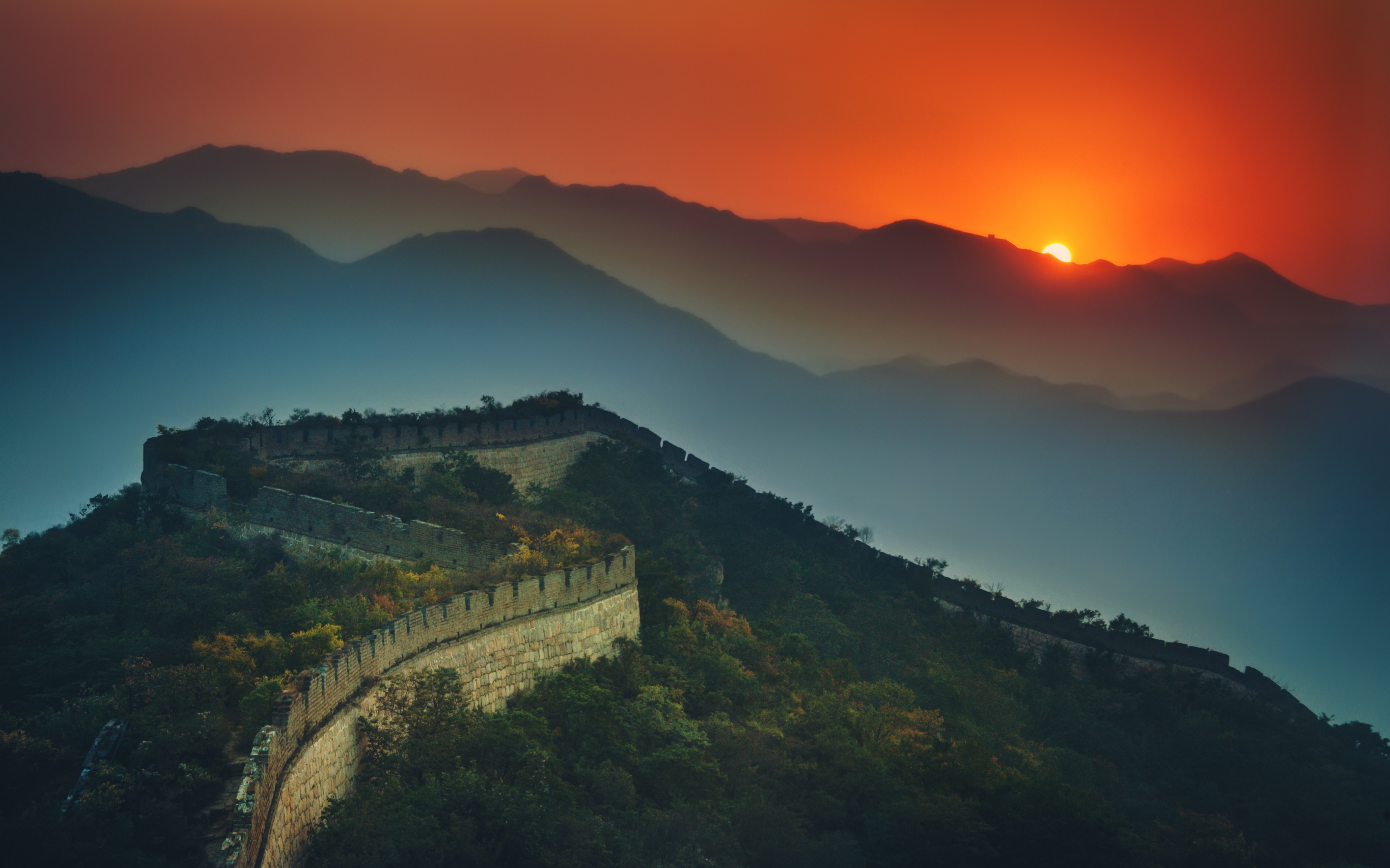 China Great Wall Of China Sunset 5120x3200