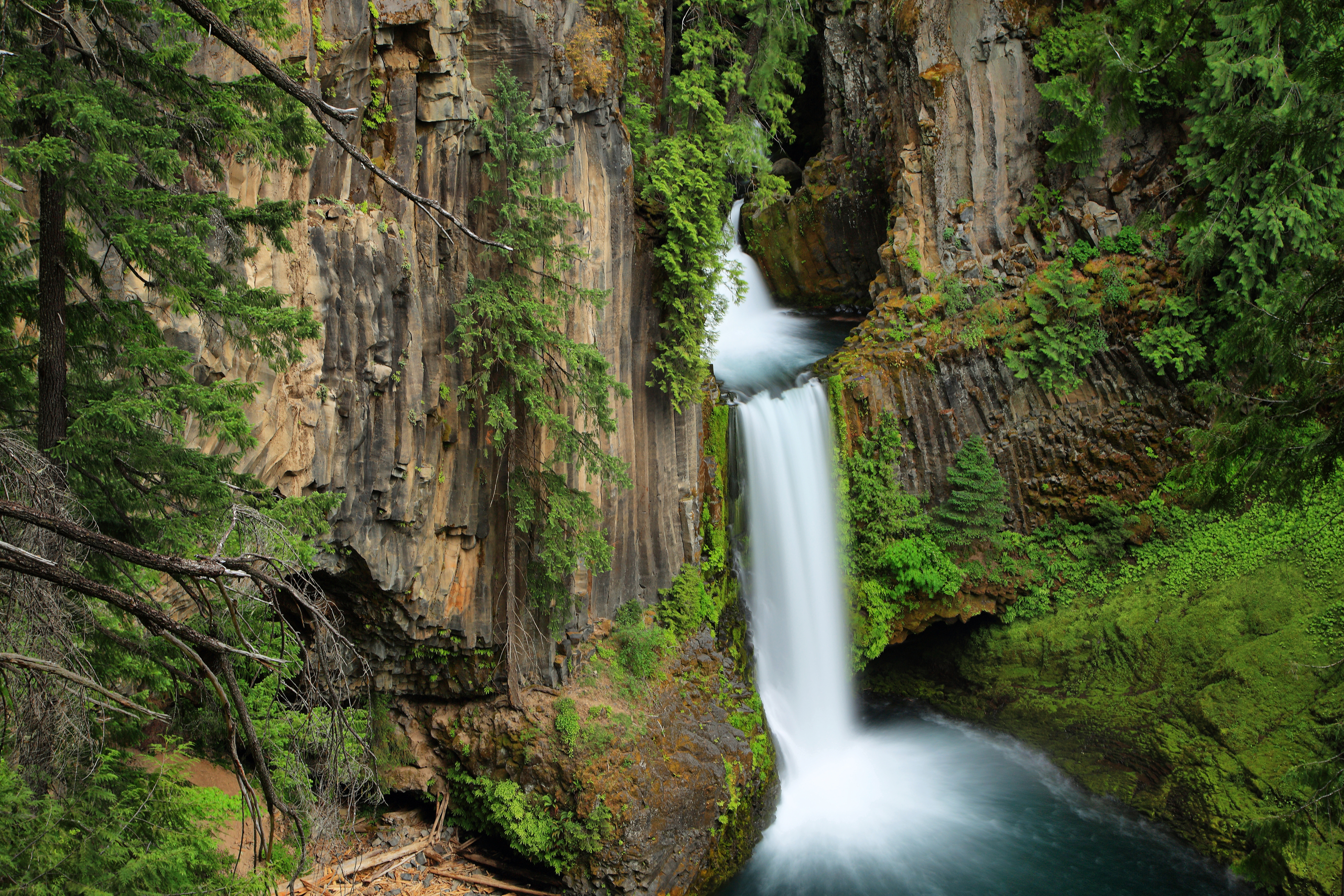 Nature Oregon Rock Toketee Falls Waterfall 5000x3333