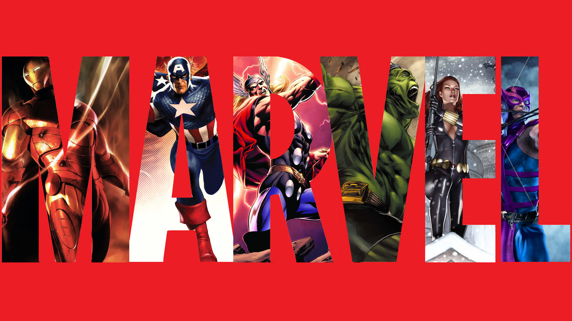 Black Widow Captain America Hawkeye Hulk Iron Man Marvel Comics Thor 1920x1080