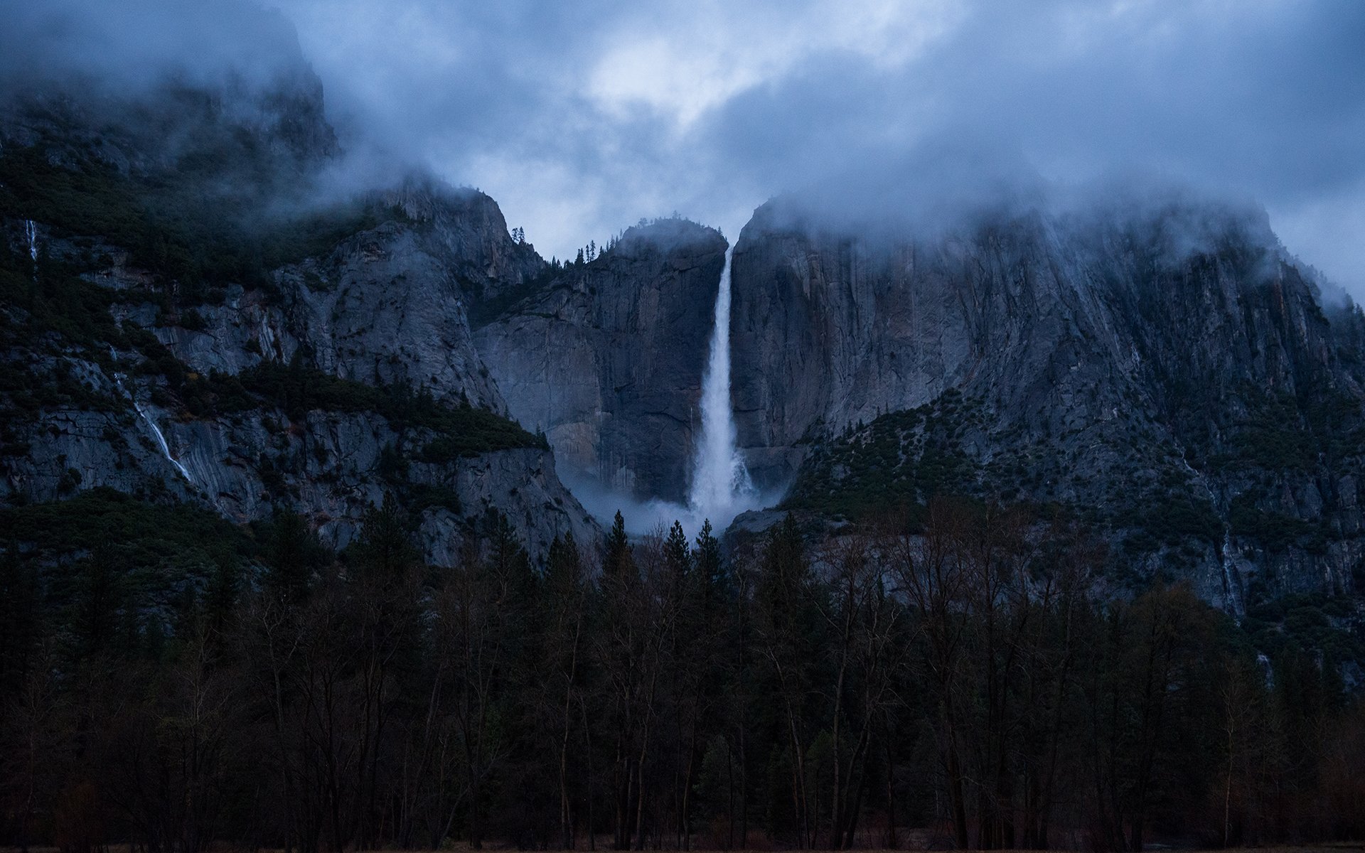 Cliff Earth Forest Rock Waterfall Yosemite Falls 1920x1200