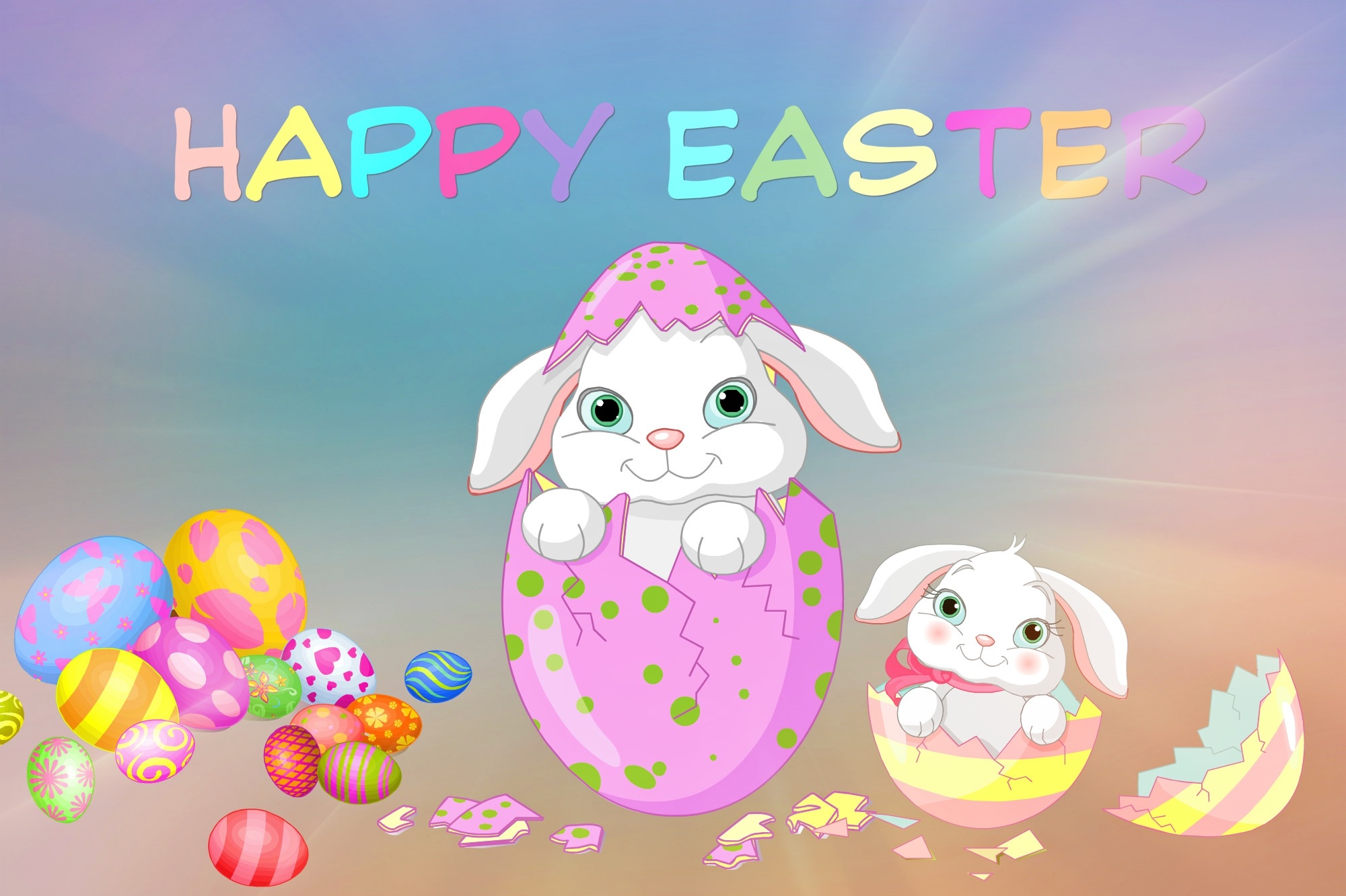 Artistic Bunny Colorful Cute Easter Easter Egg Happy Easter Holiday 2000x1333