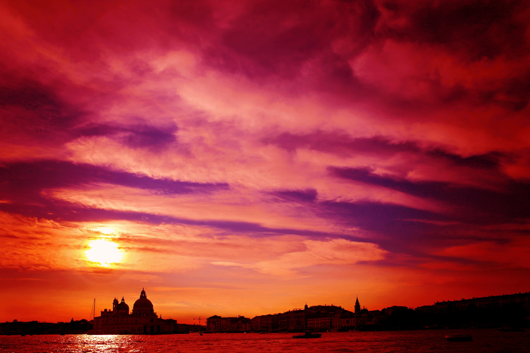 City Italy Sky Sunset Venice 2048x1365